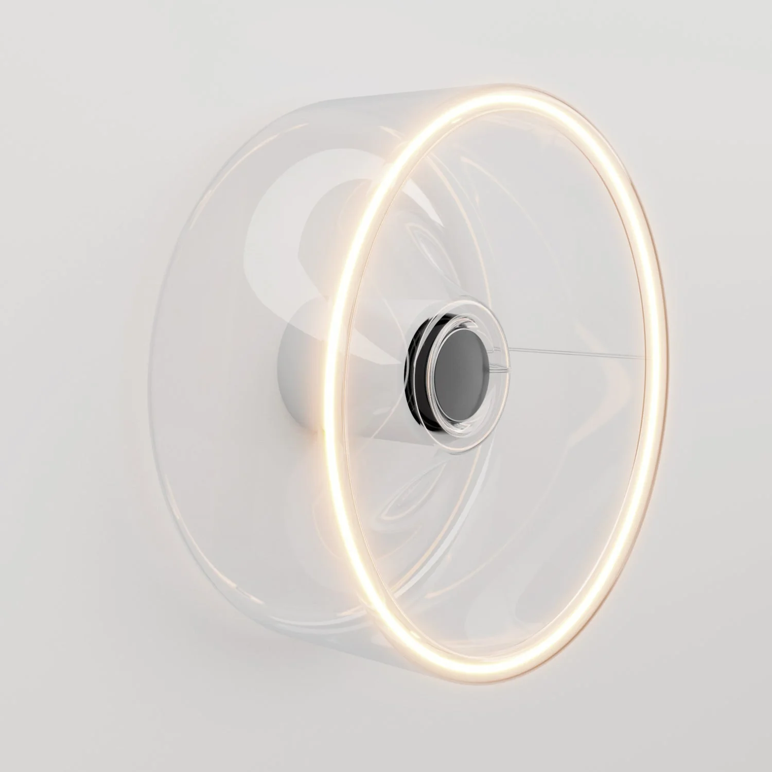 Wall light with Ghost transparent light bulb - White