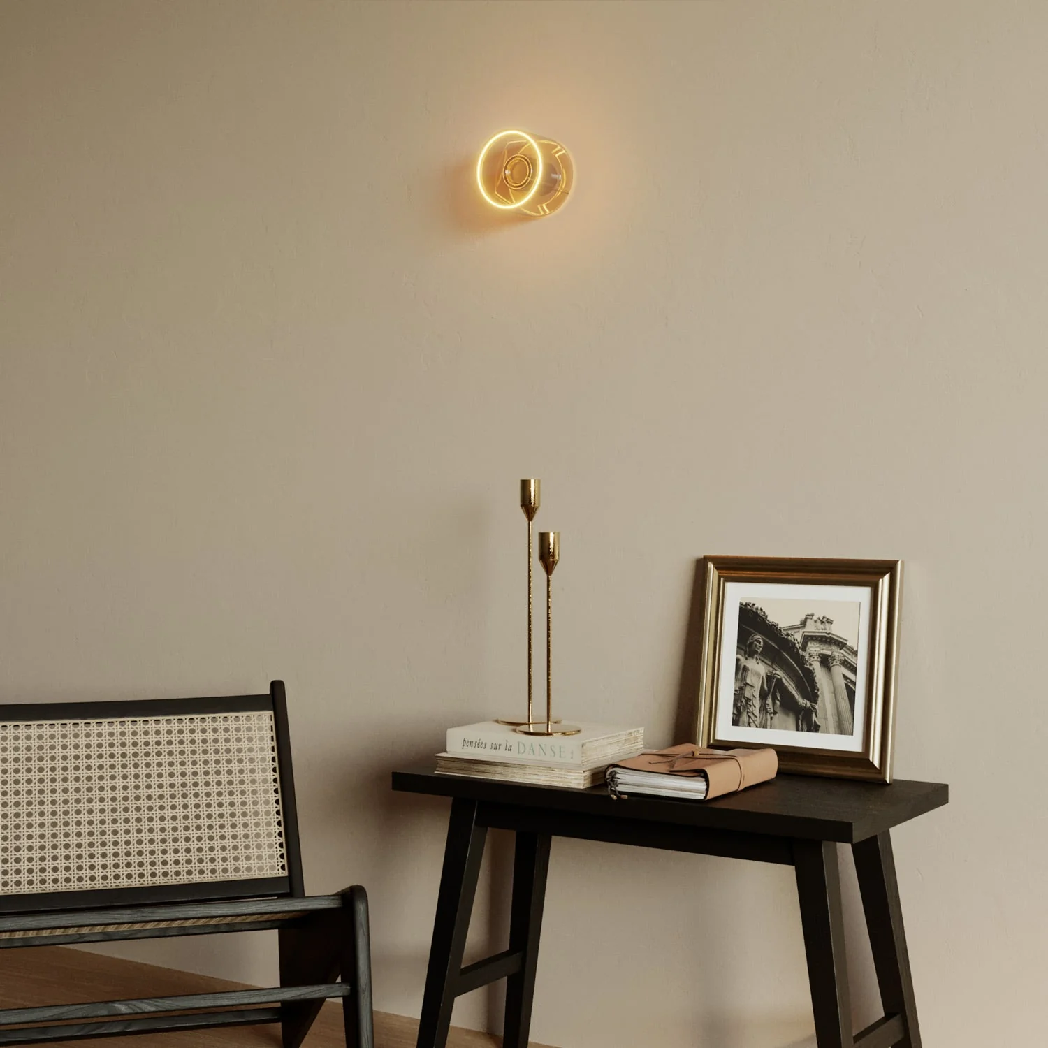 Wall light with Ghost mini smoky light bulb - Black - Image 2