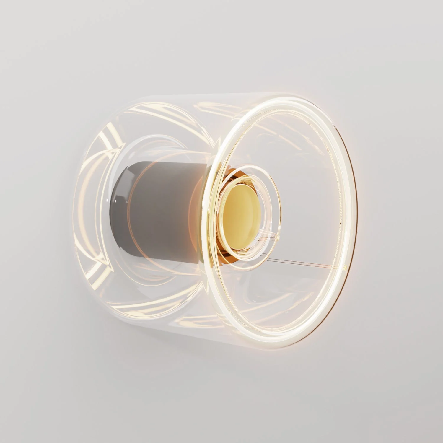 Wall light with Ghost mini transparent light bulb - Black