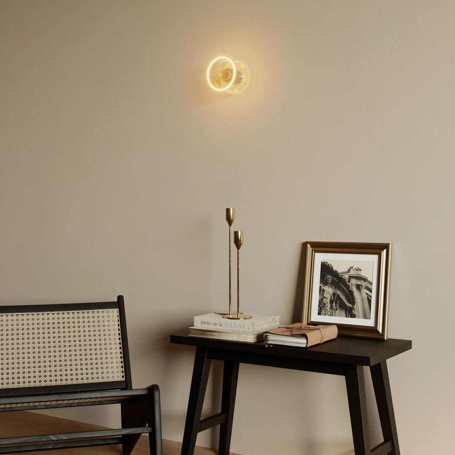 Wall light with Ghost mini transparent light bulb - Black - Image 2