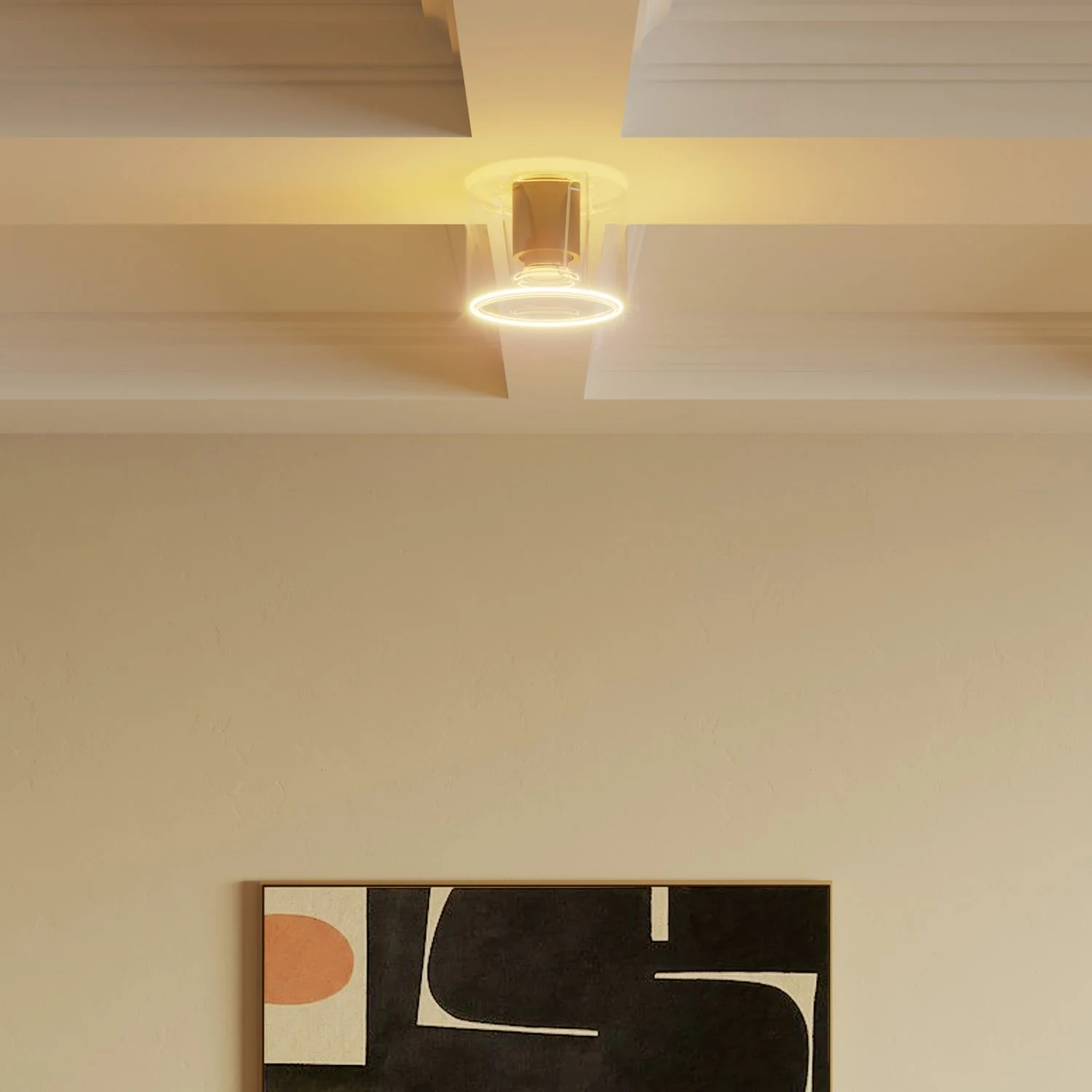 Wall light with Ghost mini transparent light bulb - Black - Image 3