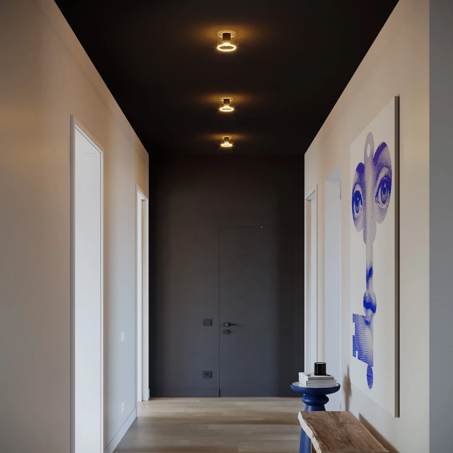 Wall light with Ghost mini transparent light bulb - Black - Image 4