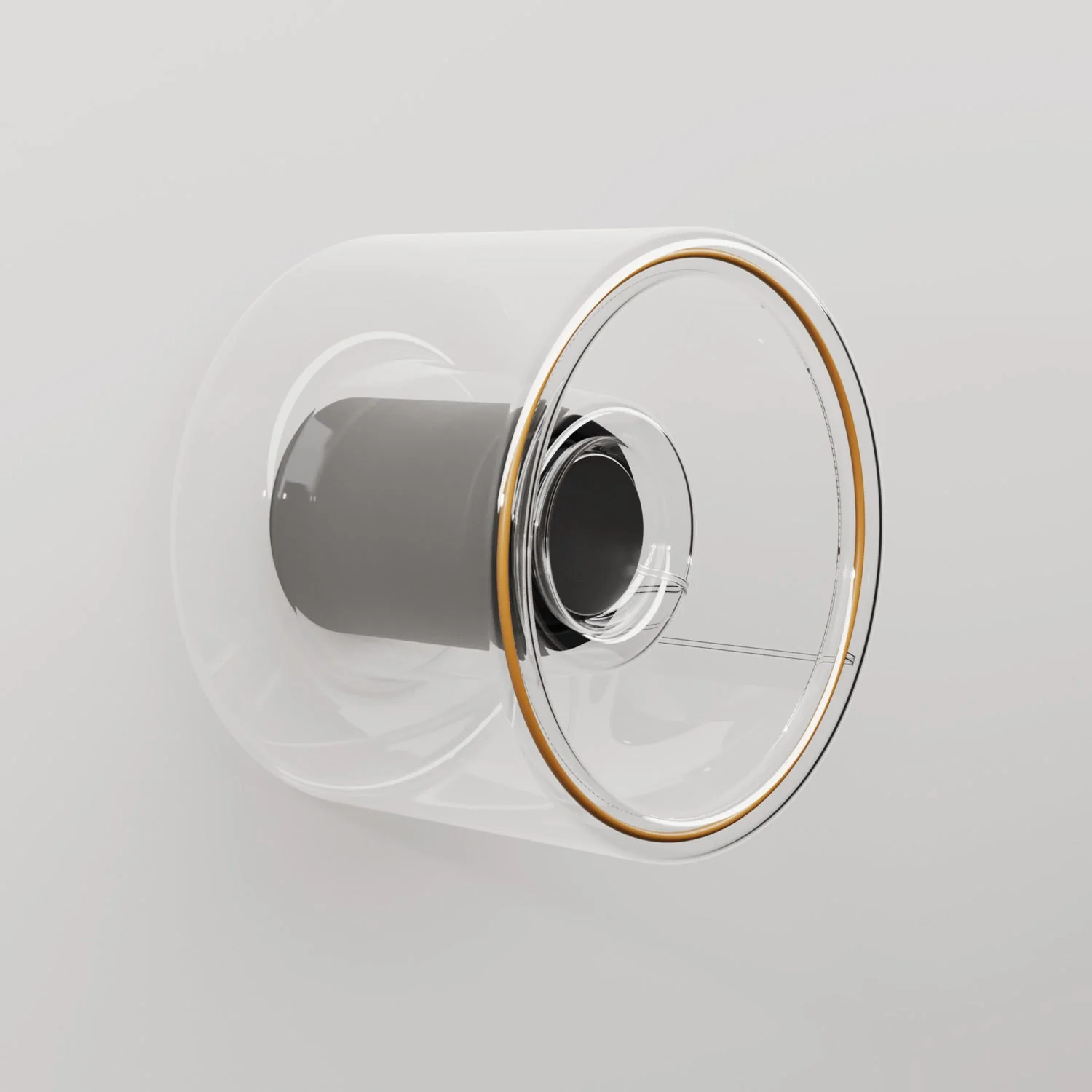 Wall light with Ghost mini transparent light bulb - Black - Image 5