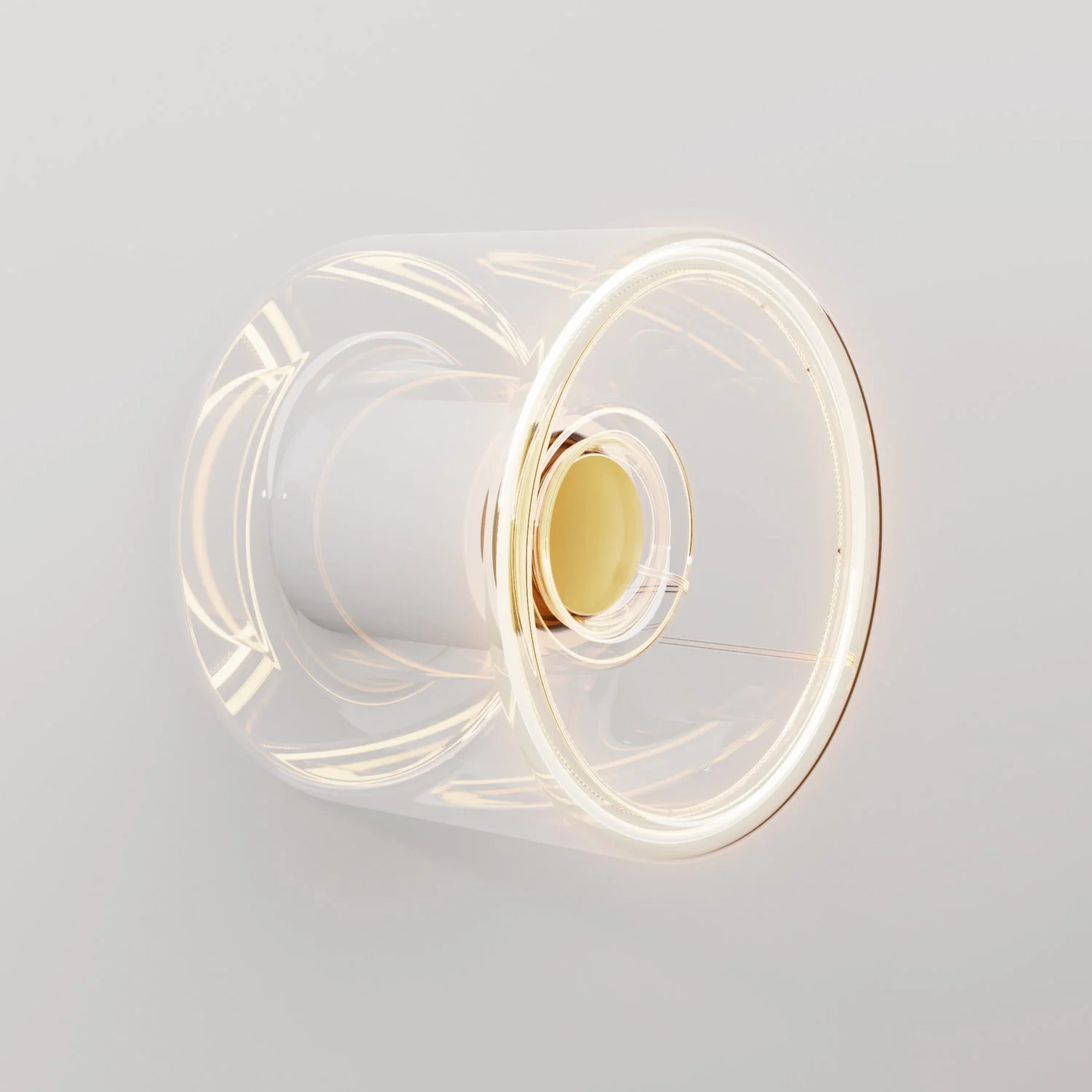 Wall light with Ghost mini transparent light bulb - White