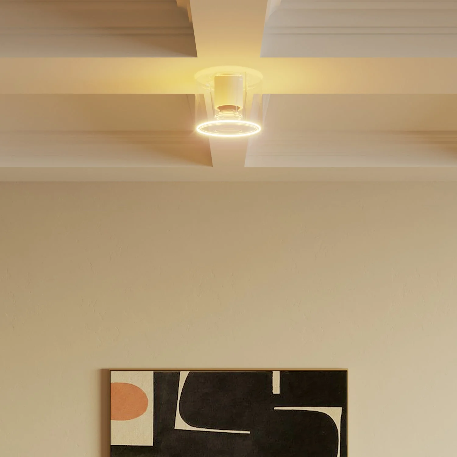 Wall light with Ghost mini transparent light bulb - White - Image 3