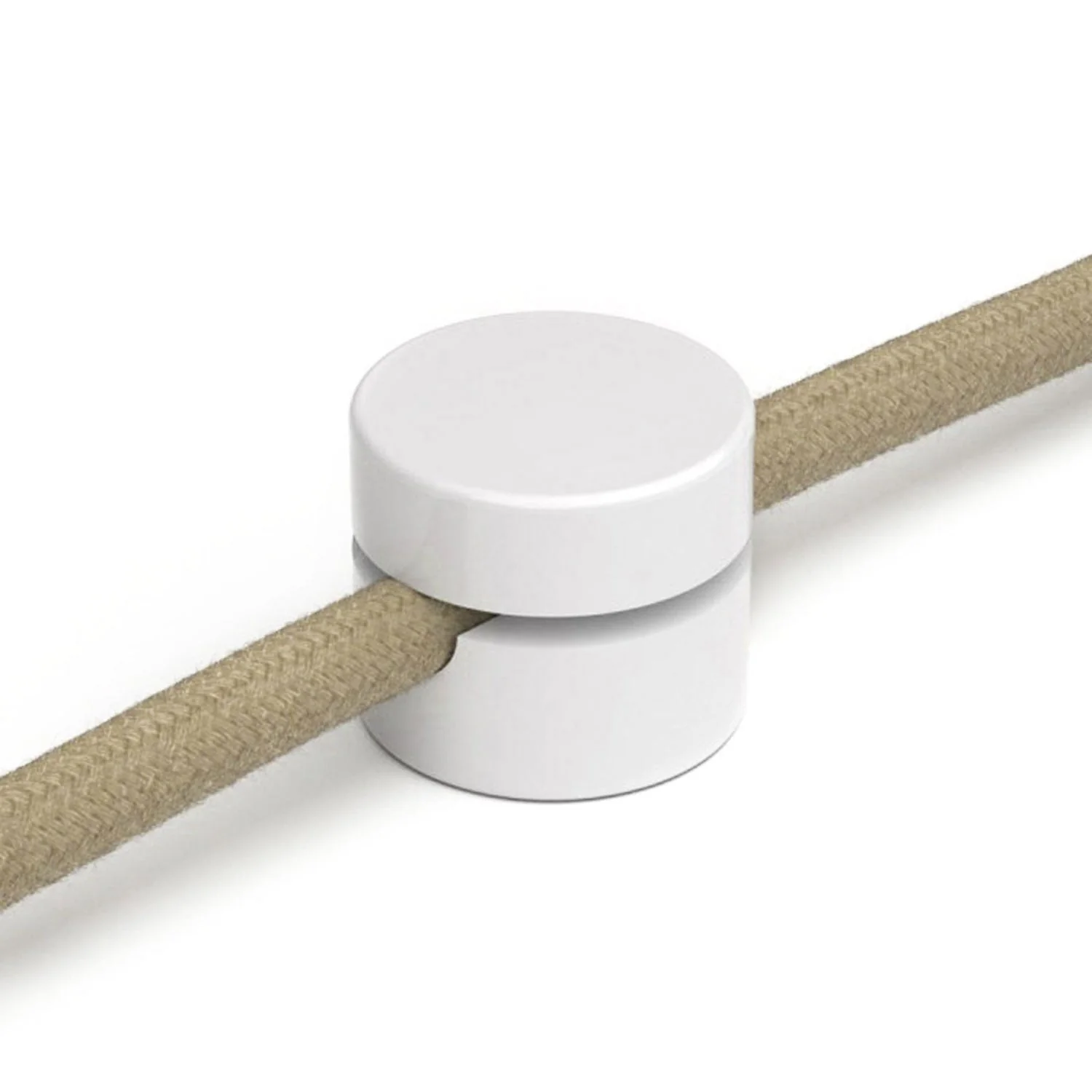 Universal wall mount cable grommet for large-section textile cable 3x1 and 3x1.5 and for EIVA system - White