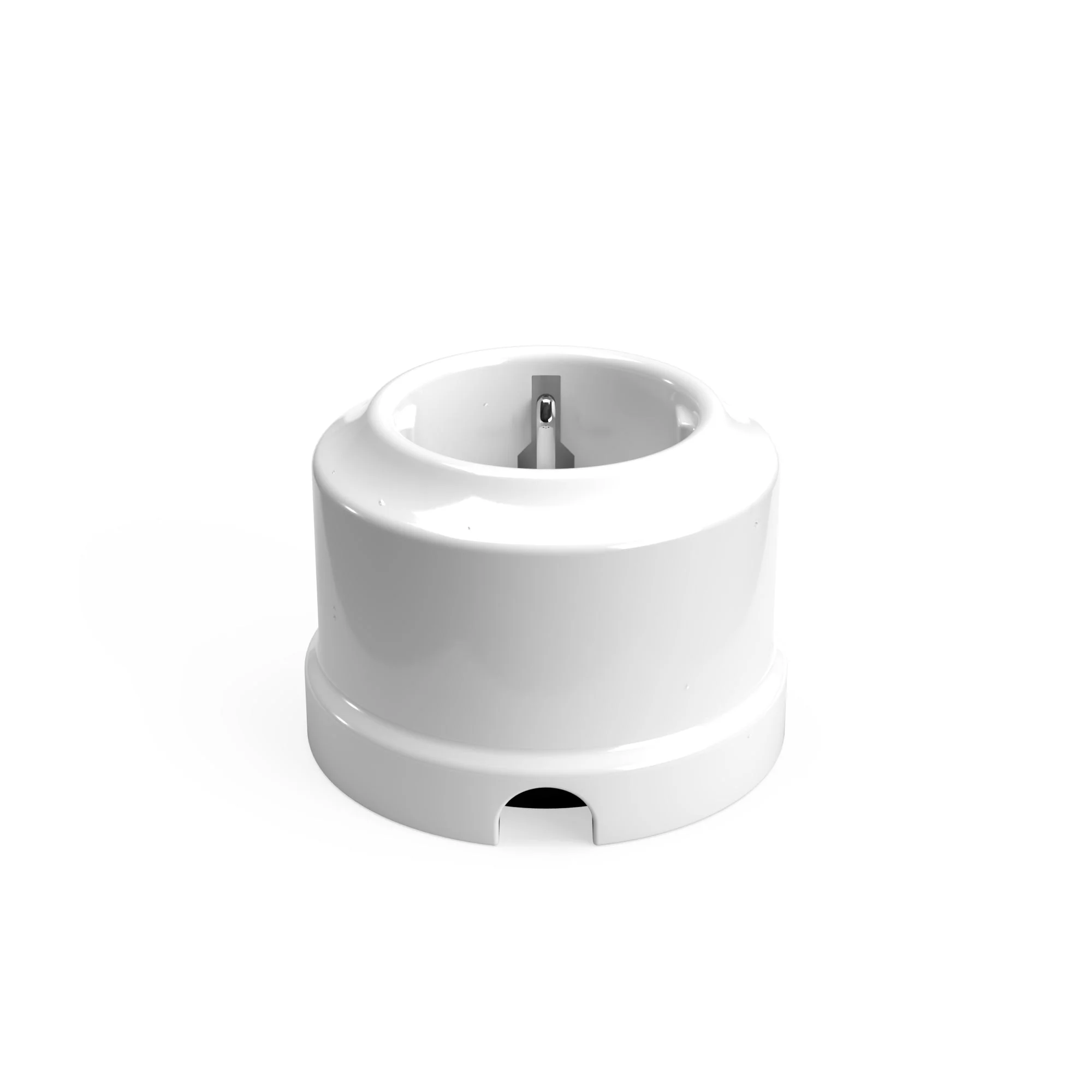 Wall-mounted Schuko socket in porcelain - White - Image 2