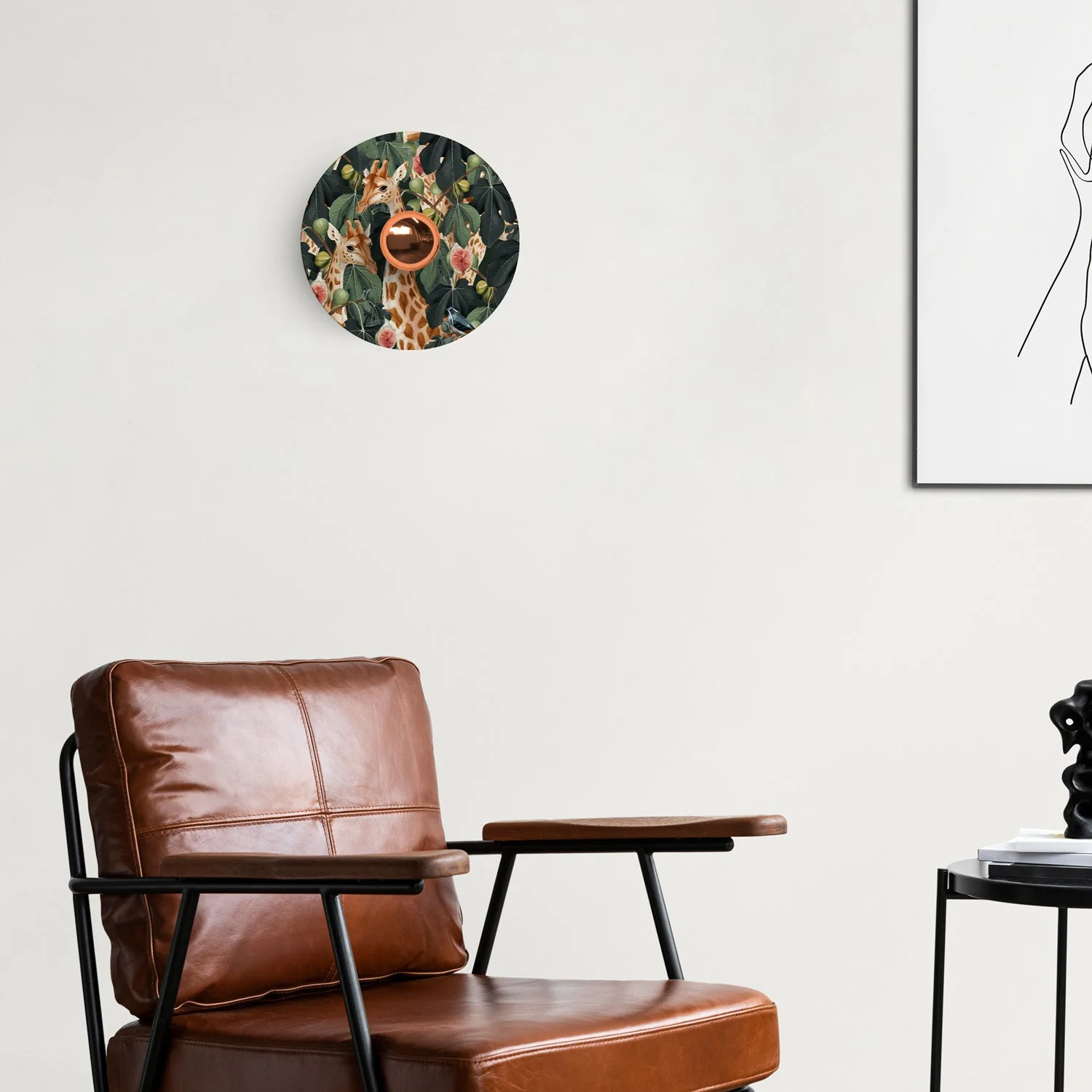 Wall or ceiling lamp with lampshade featuring jungle animals 'Wildlife Whispers' Giraffe Animals - Waterproof IP44 - Image 2