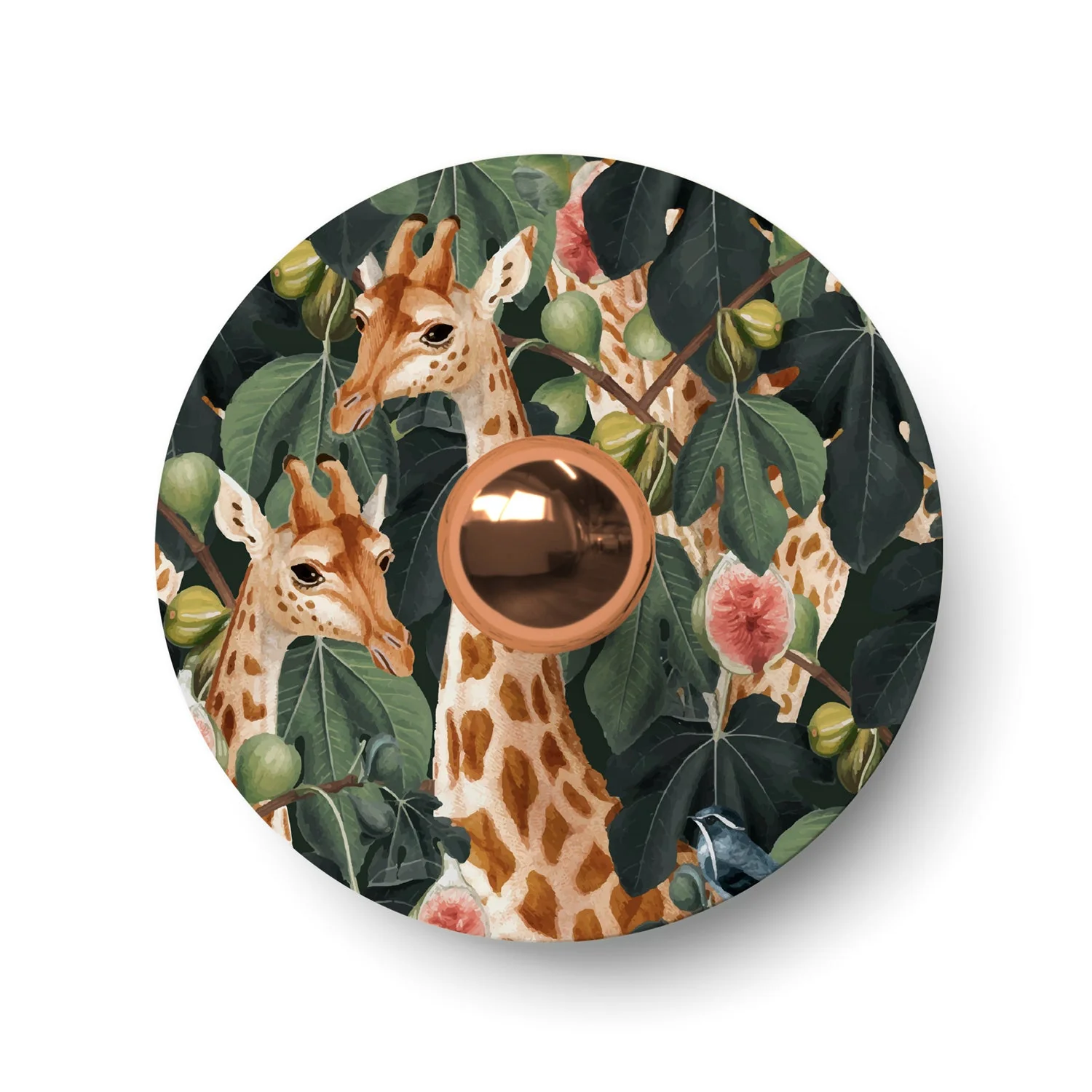 Wall or ceiling lamp with lampshade featuring jungle animals 'Wildlife Whispers' Giraffe Animals - Waterproof IP44 - Image 3