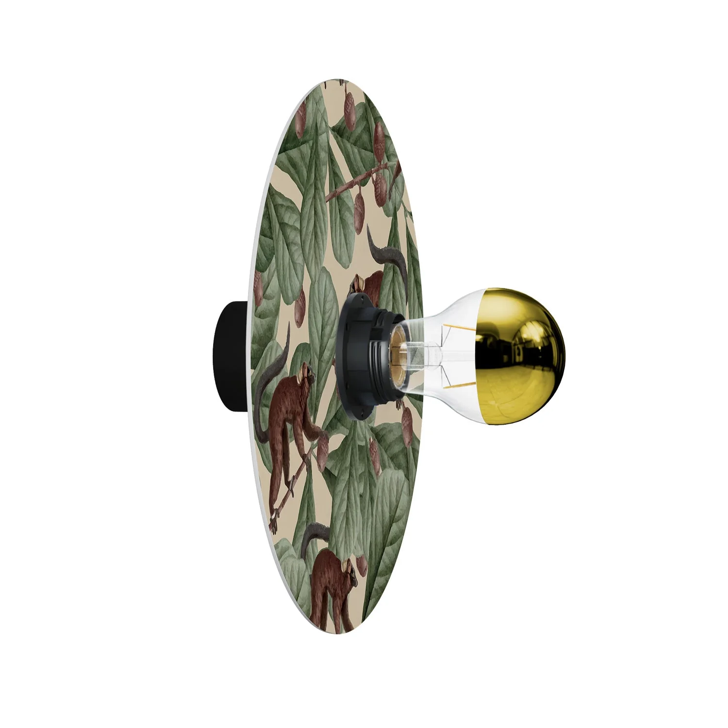 Wall or ceiling lamp with lampshade featuring jungle animals 'Wildlife Whispers' Lemur Animals - Waterproof IP44