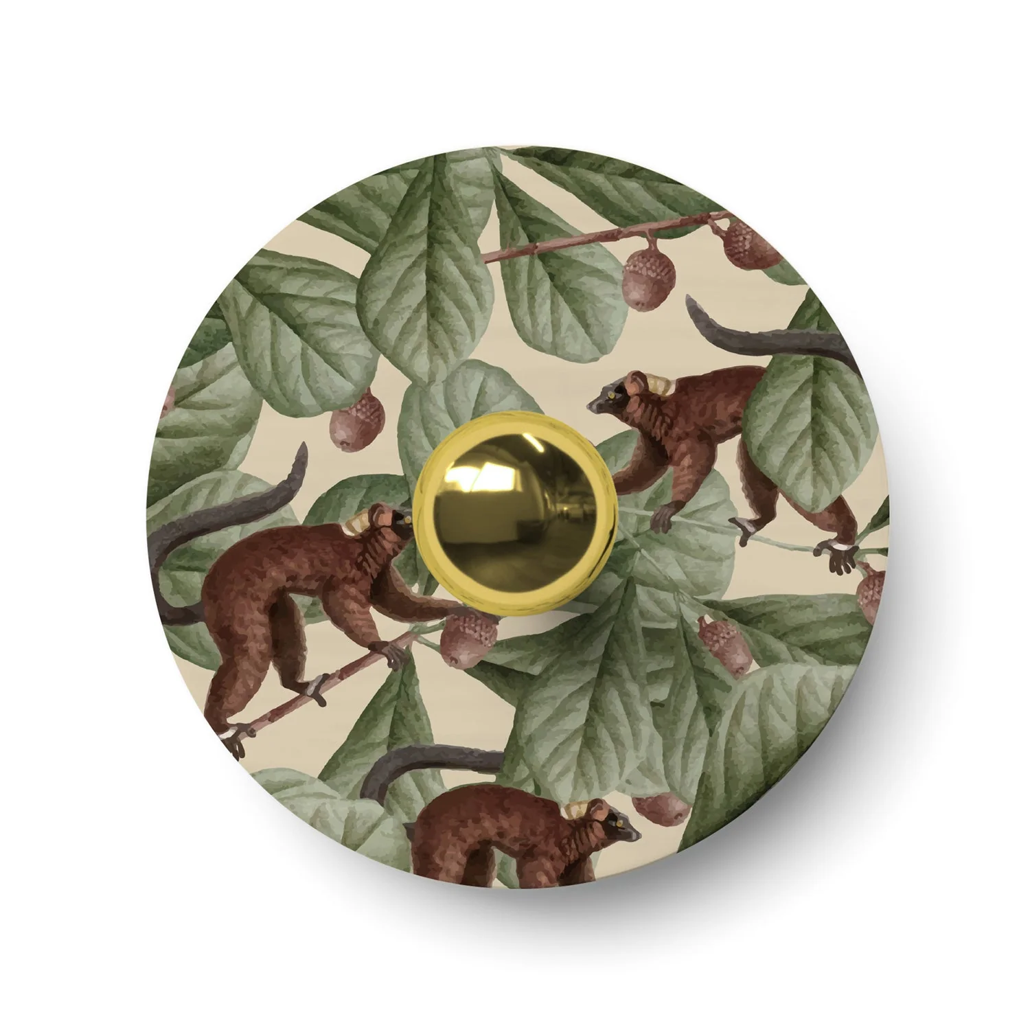 Wall or ceiling lamp with lampshade featuring jungle animals 'Wildlife Whispers' Lemur Animals - Waterproof IP44 - Image 3