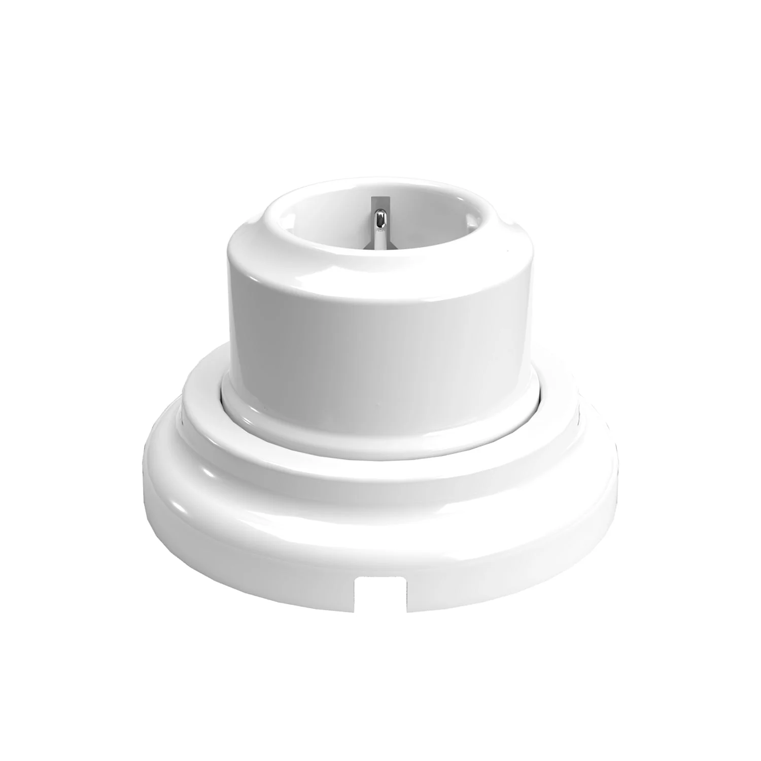 Schuko wall socket kit with porcelain base - White