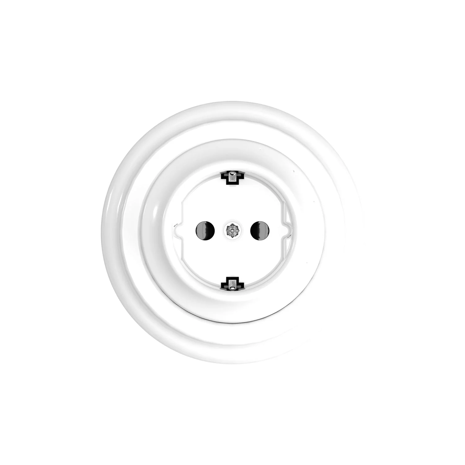 Schuko wall socket kit with porcelain base - White - Image 2