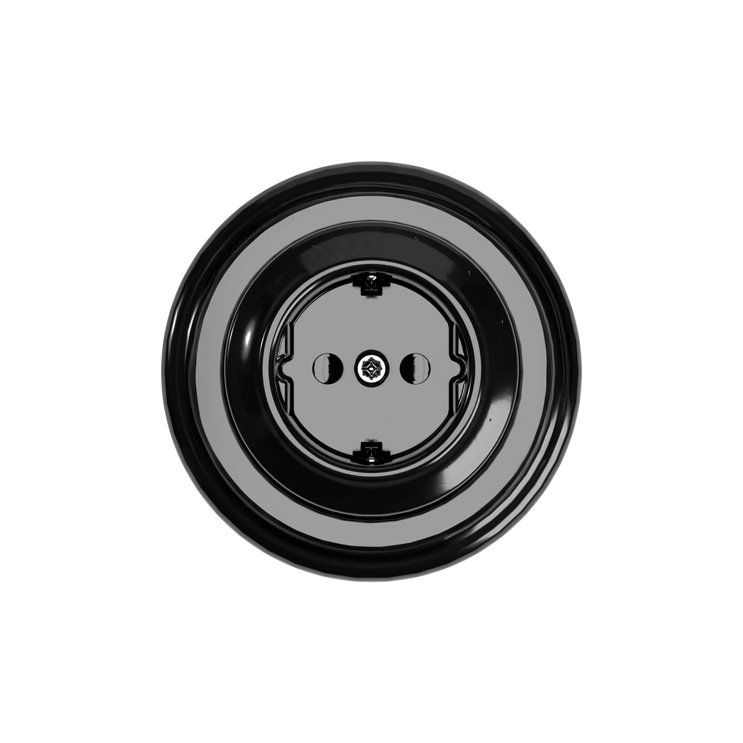 Schuko wall socket kit and porcelain base - Black - Image 2