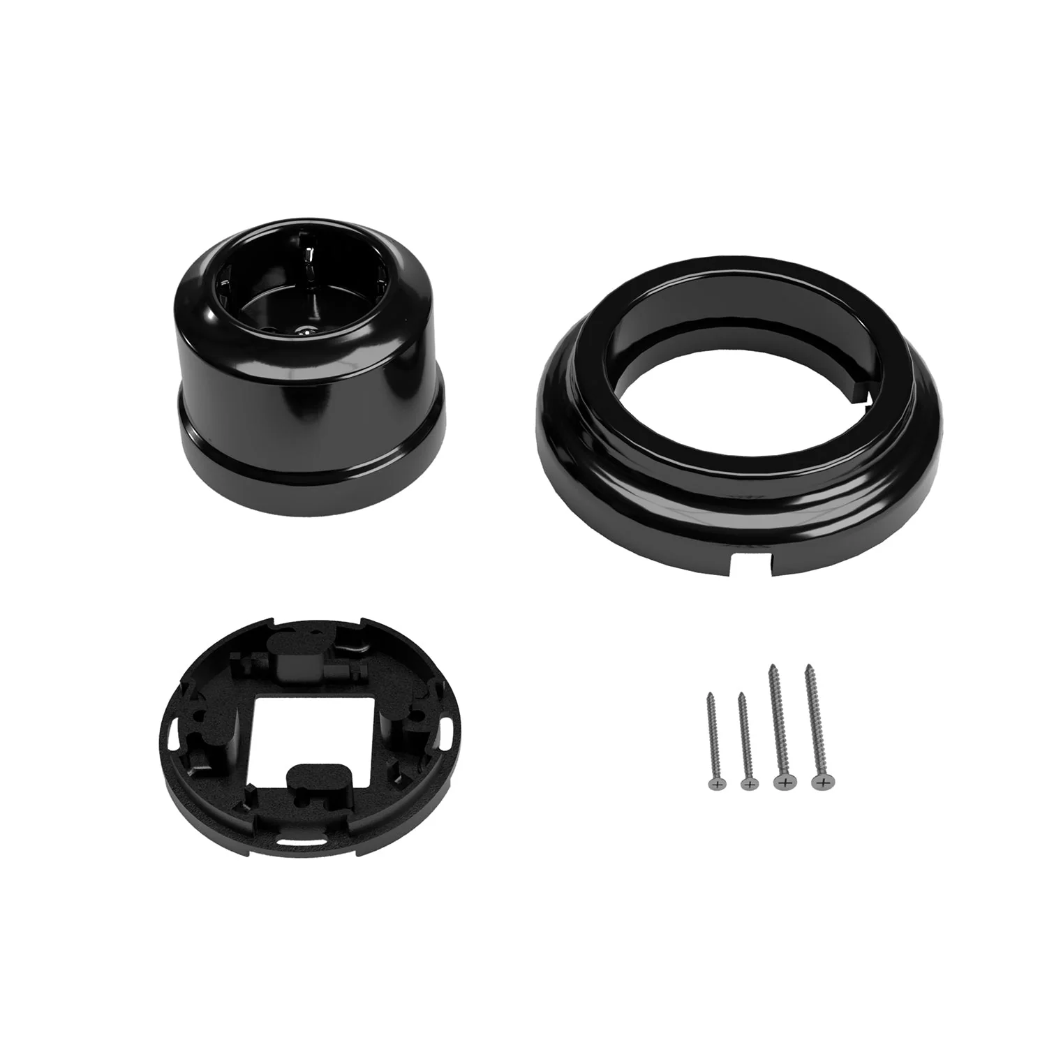Schuko wall socket kit and porcelain base - Black - Image 3