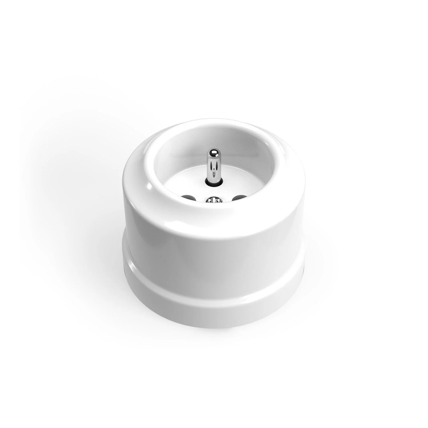 French type porcelain wall socket - White