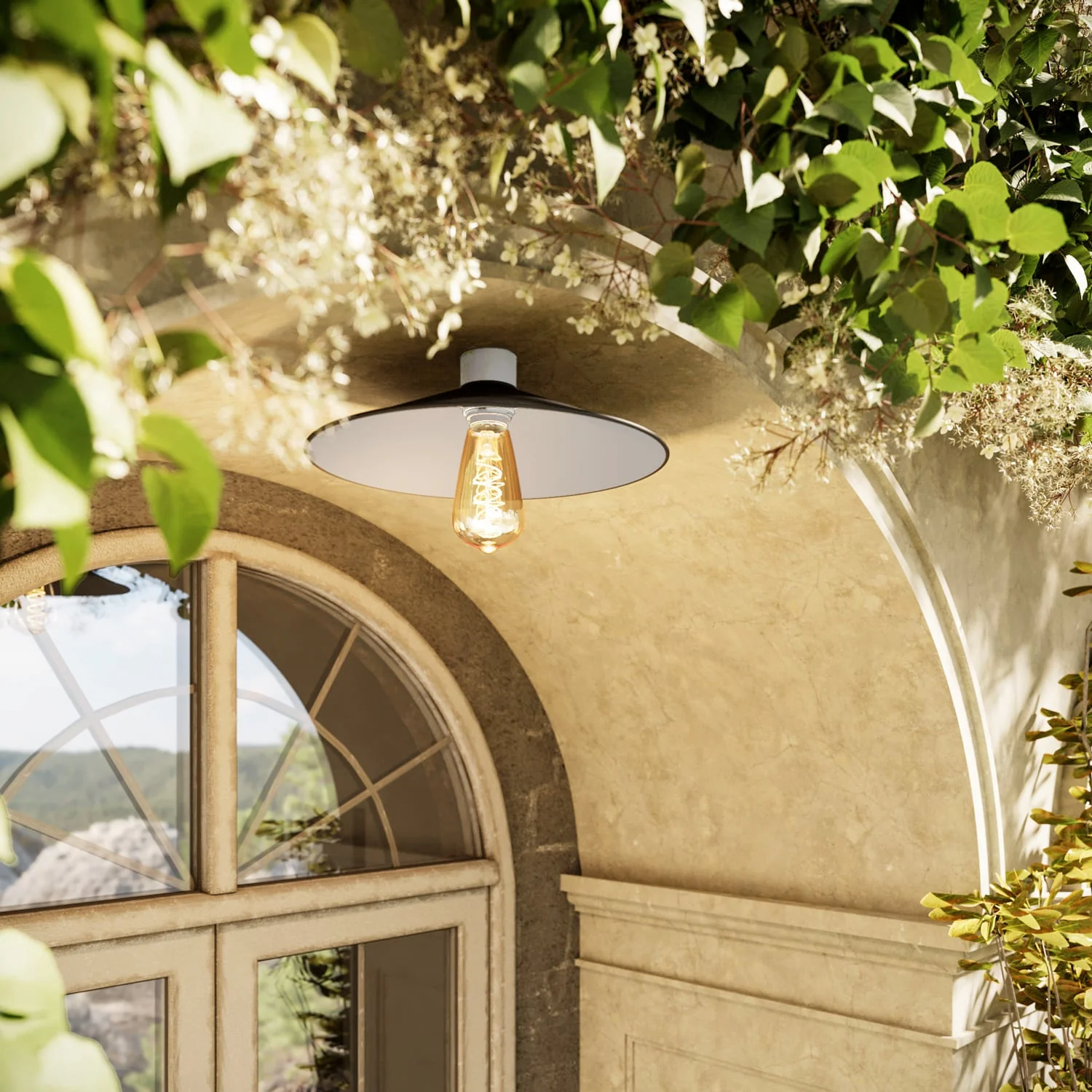 White ceiling lamp with Swing metal lampshade - Waterproof IP44 - IO - Image 5
