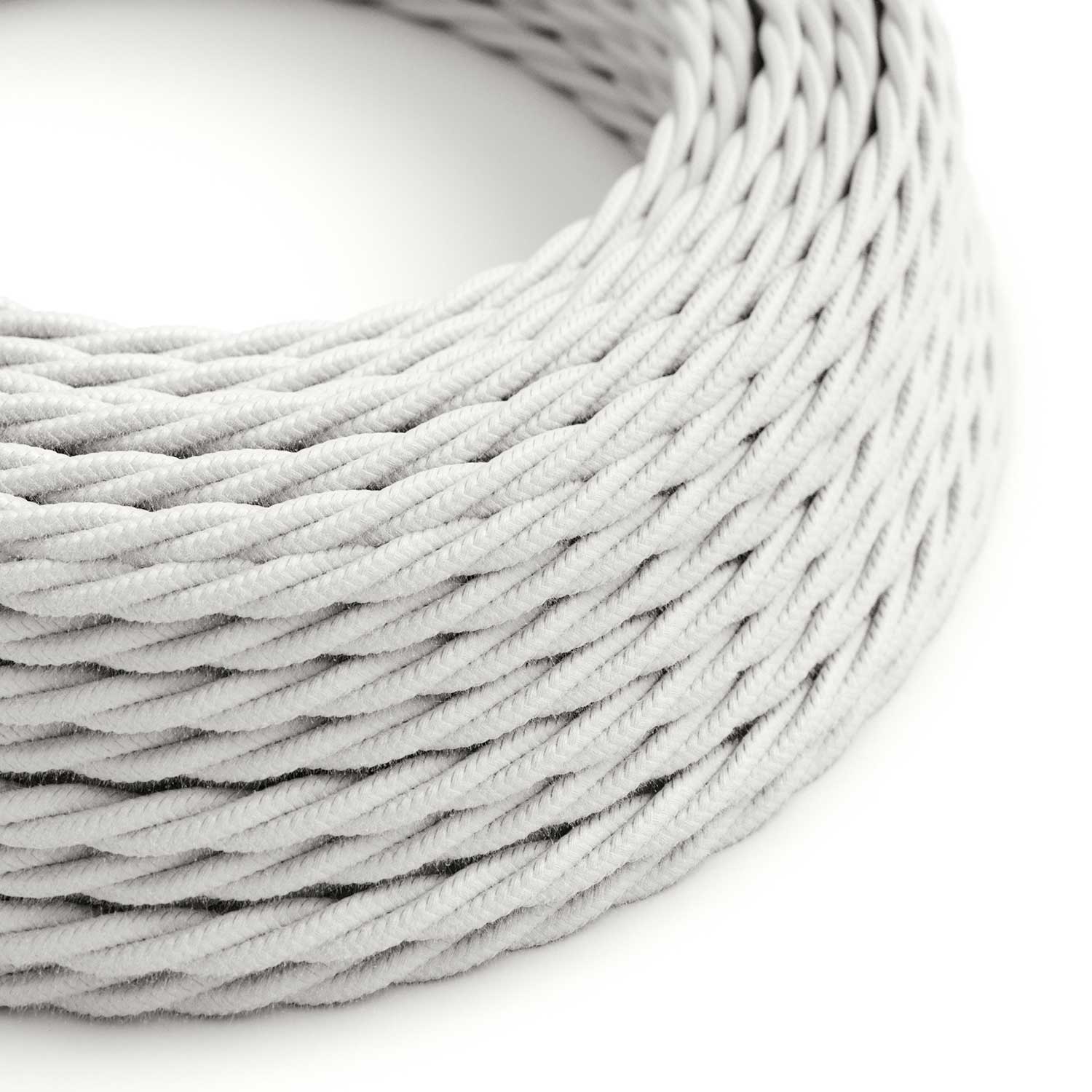 White Cotton Covered Twisted Electric Cable - TC01