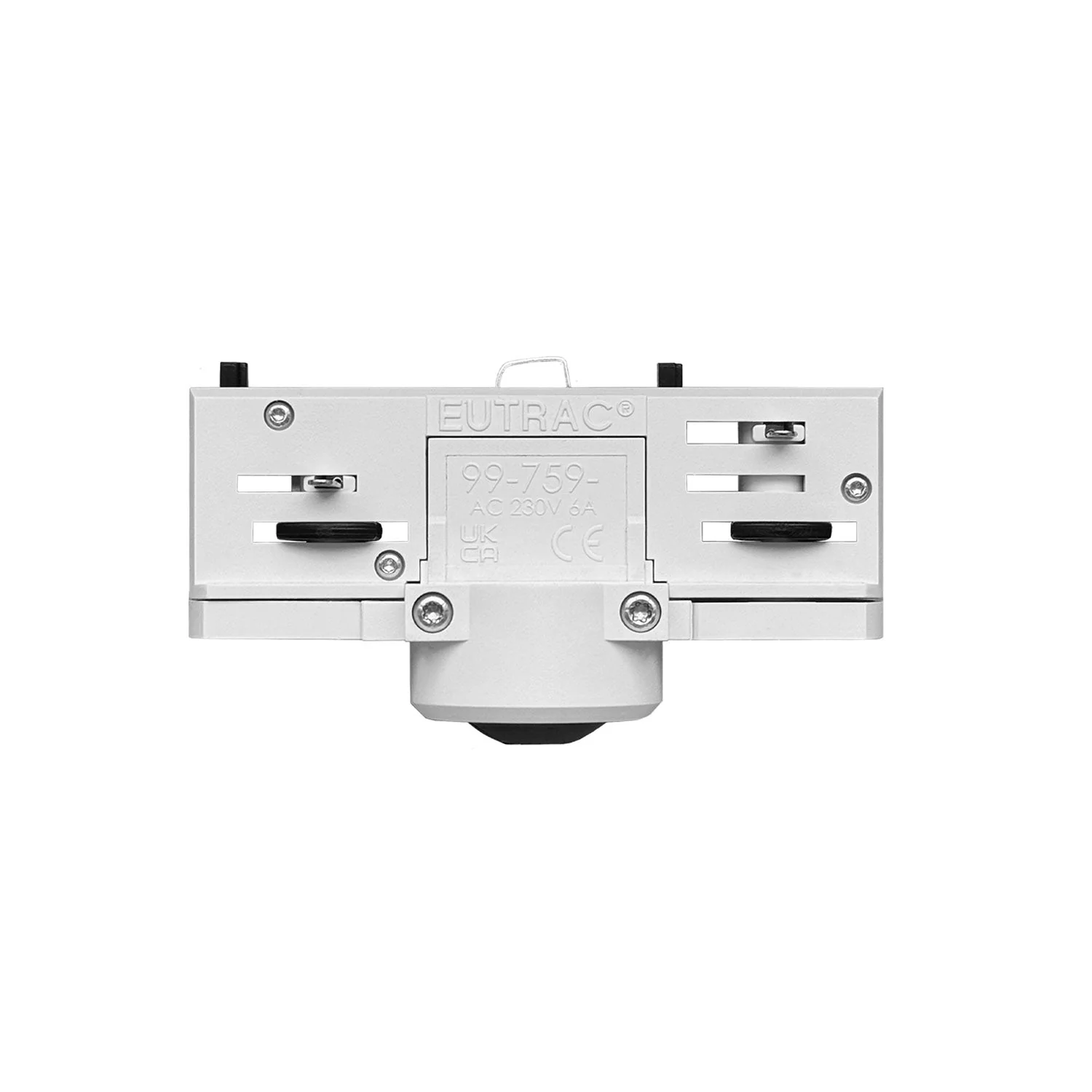 White Eutrac adaptor for three-phase track - for suspension