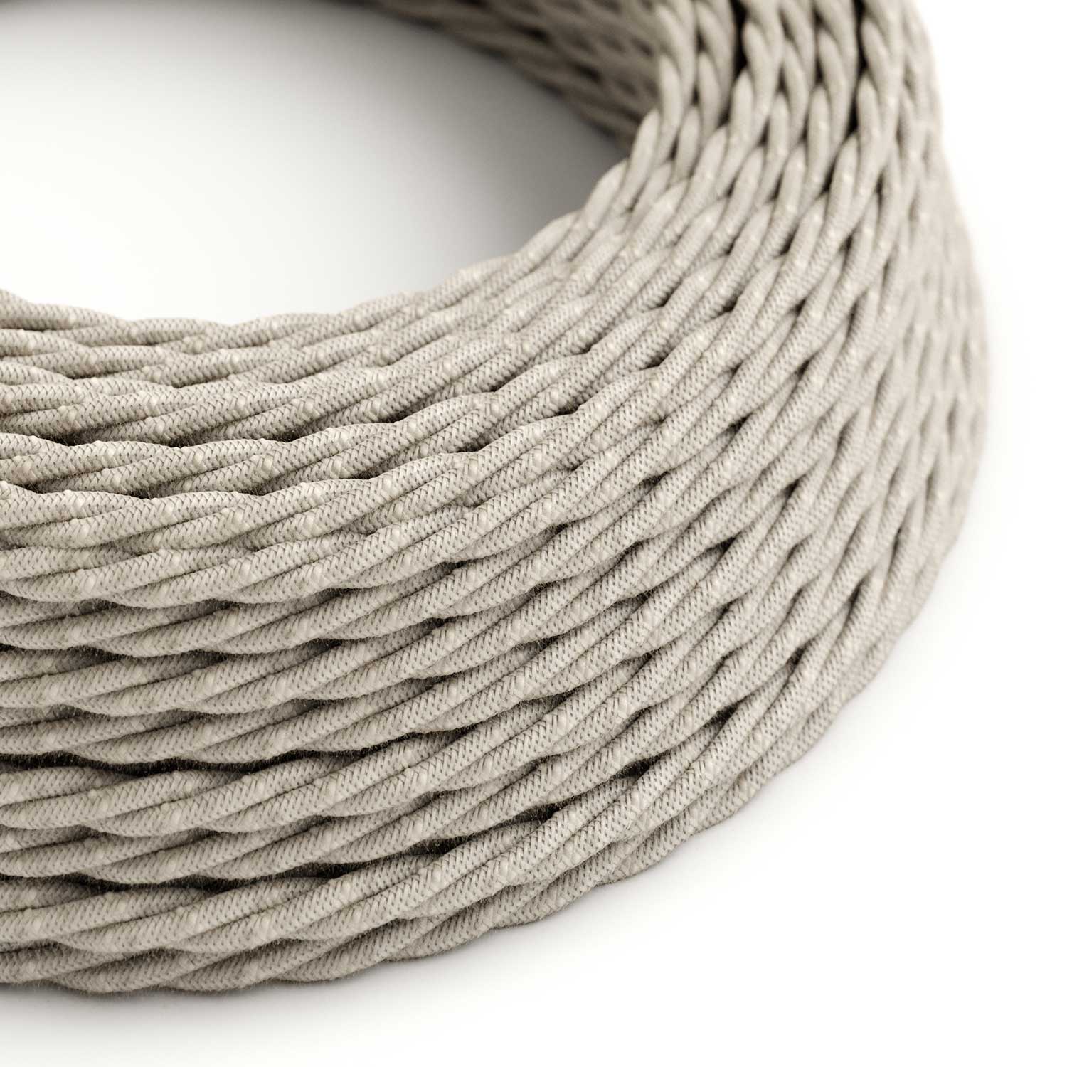 White Melange linen cable - The Original Creative-Cables - TN01 braided 2x0.75mm / 3x0.75mm