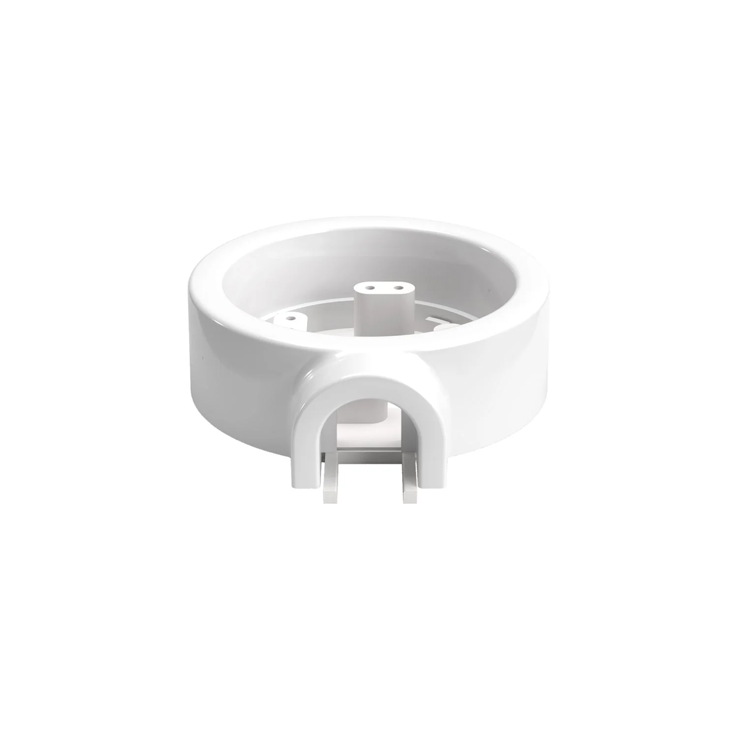 White porcelain base for electrical socket and switch/selector compatible with Creative-Tubes - from 1 to 4 outlets