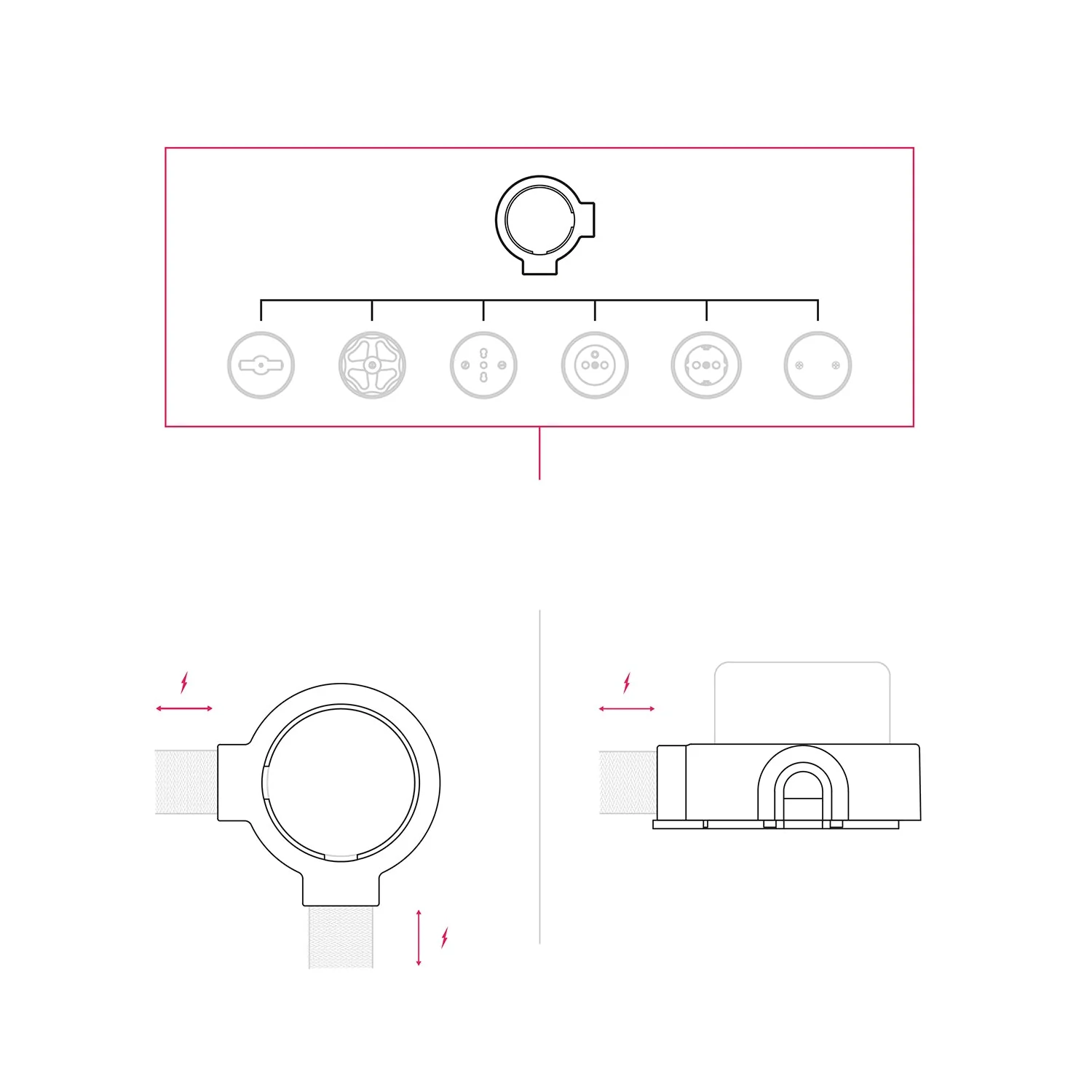 White porcelain base for electrical socket and switch/selector compatible with Creative-Tubes - from 1 to 4 outlets - Image 14