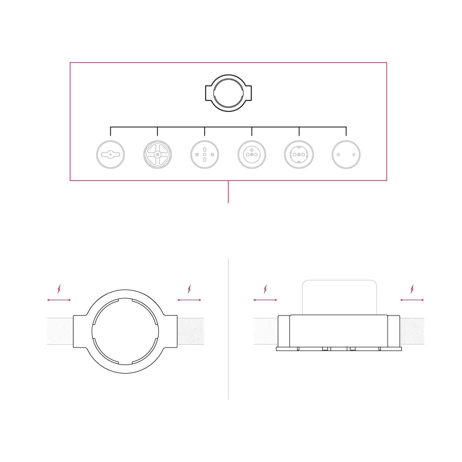 White porcelain base for electrical socket and switch/selector compatible with Creative-Tubes - from 1 to 4 outlets - Image 21