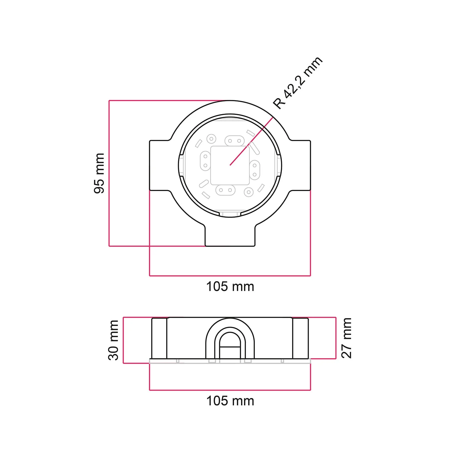 White porcelain base for electrical socket and switch/selector compatible with Creative-Tubes - from 1 to 4 outlets - Image 27
