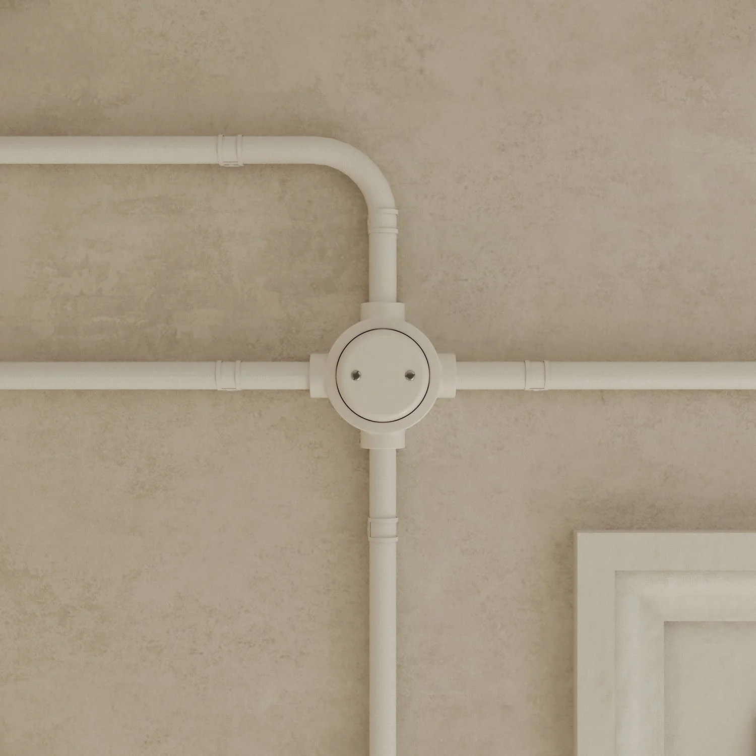 White porcelain base for electrical socket and switch/selector compatible with Creative-Tubes - from 1 to 4 outlets - Image 32