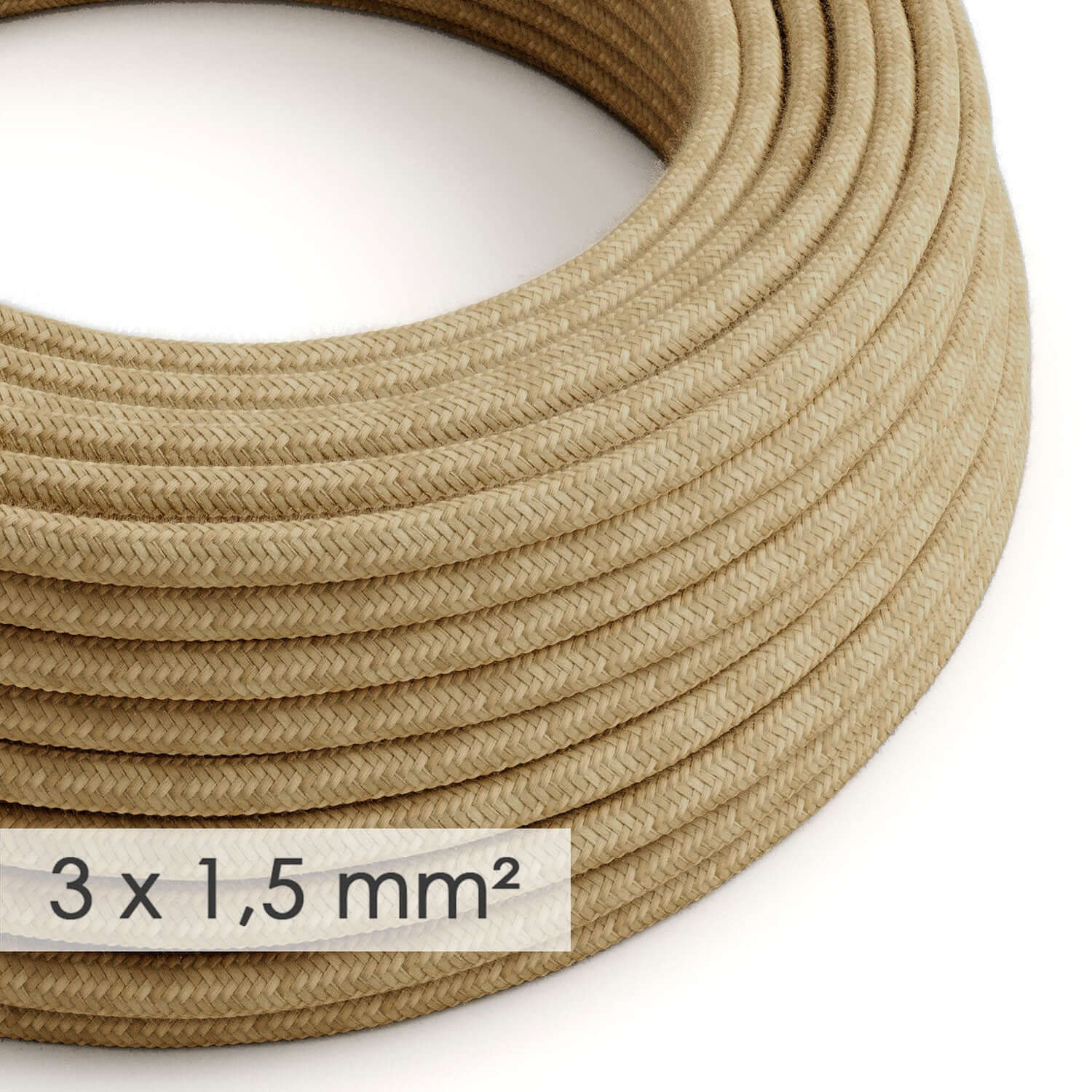 Large cross-section electric cable 3x1.50 round - Jute RN06