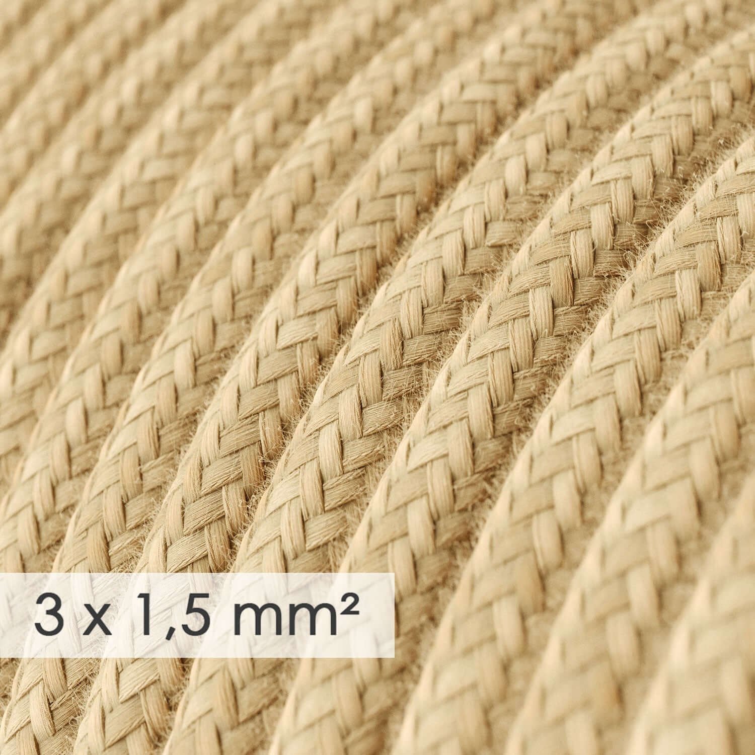 Large cross-section electric cable 3x1.50 round - Jute RN06 - Image 2