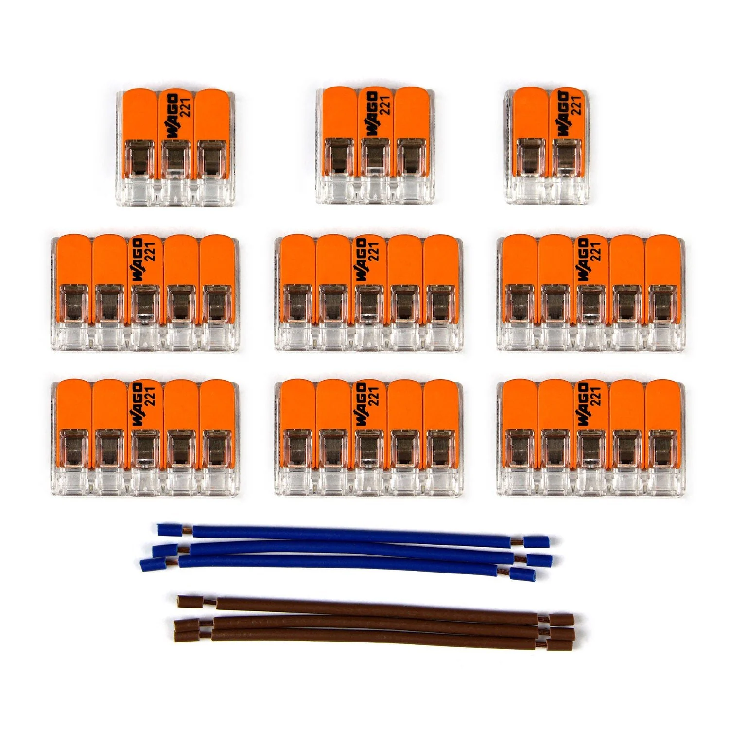 WAGO connection kit compatible with 2x cable for 11-hole ceiling rose