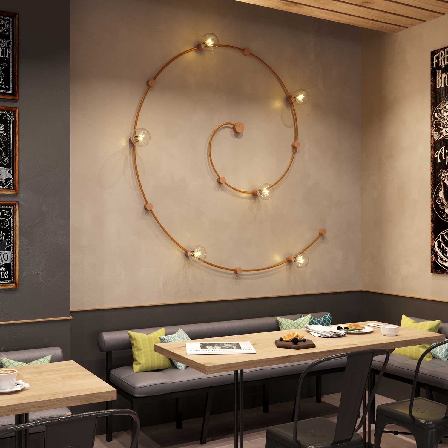 Wooden ceiling rose for cable for string light and Filé system. Made in Italy - Neutral - Image 5