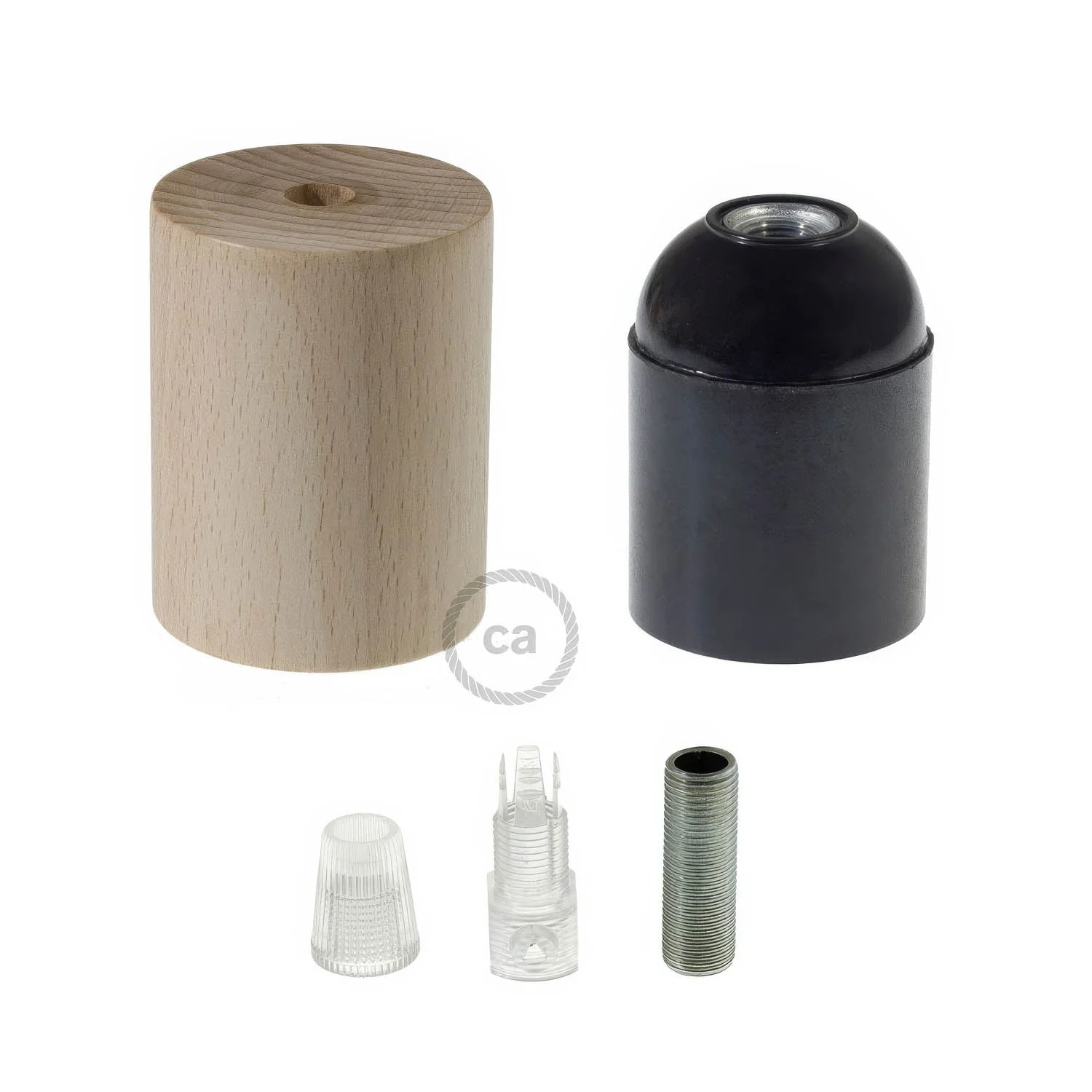 Wooden E26 light bulb socket kit - Neutral - Image 2