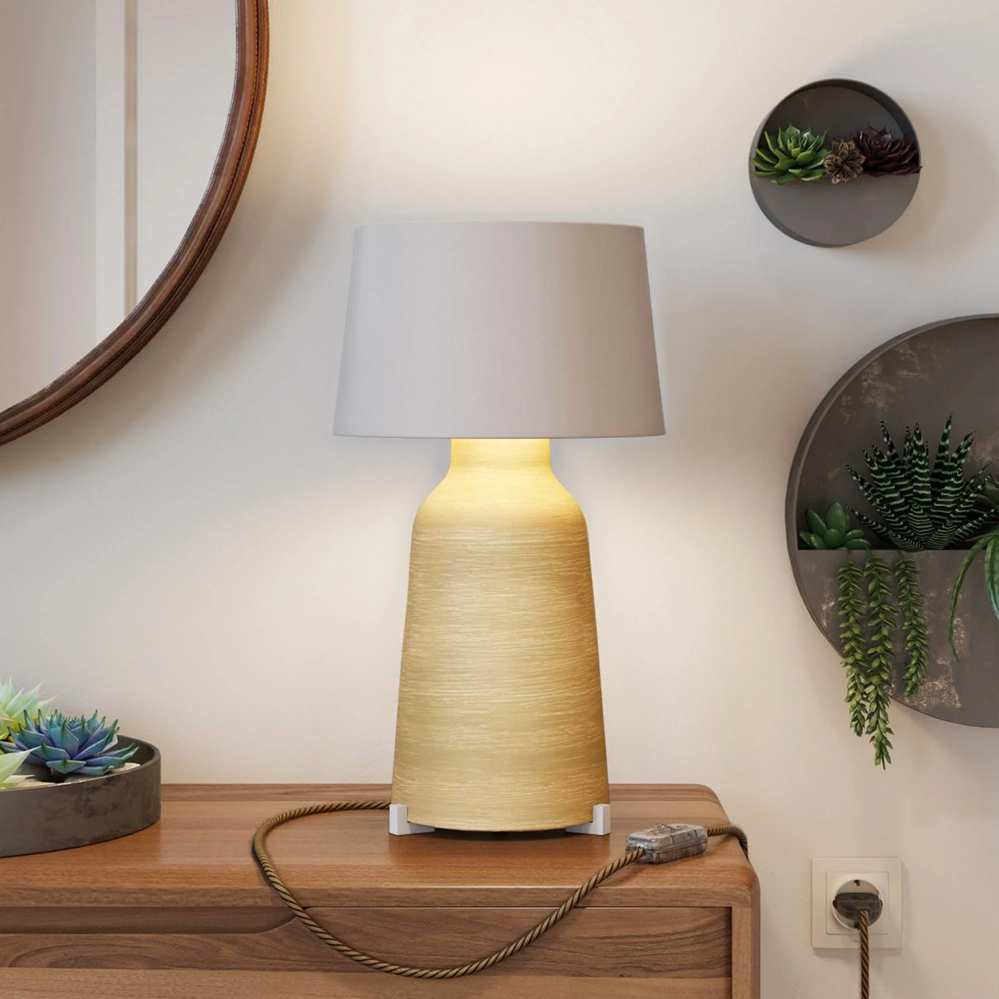 Wooden feet kit, table lamp support - White - Image 3