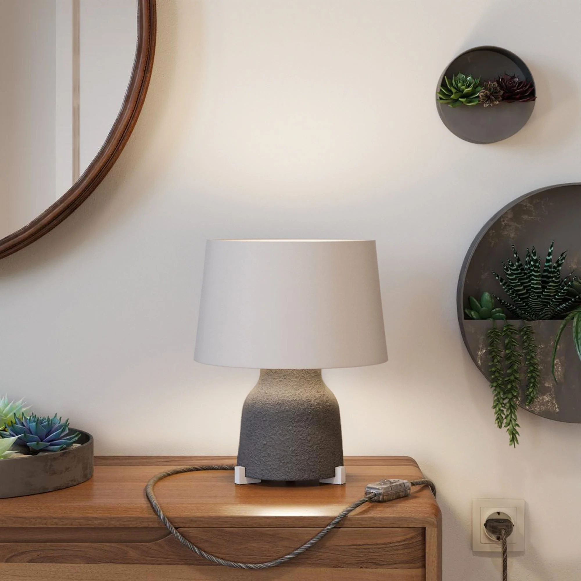Wooden feet kit, table lamp support - White - Image 4
