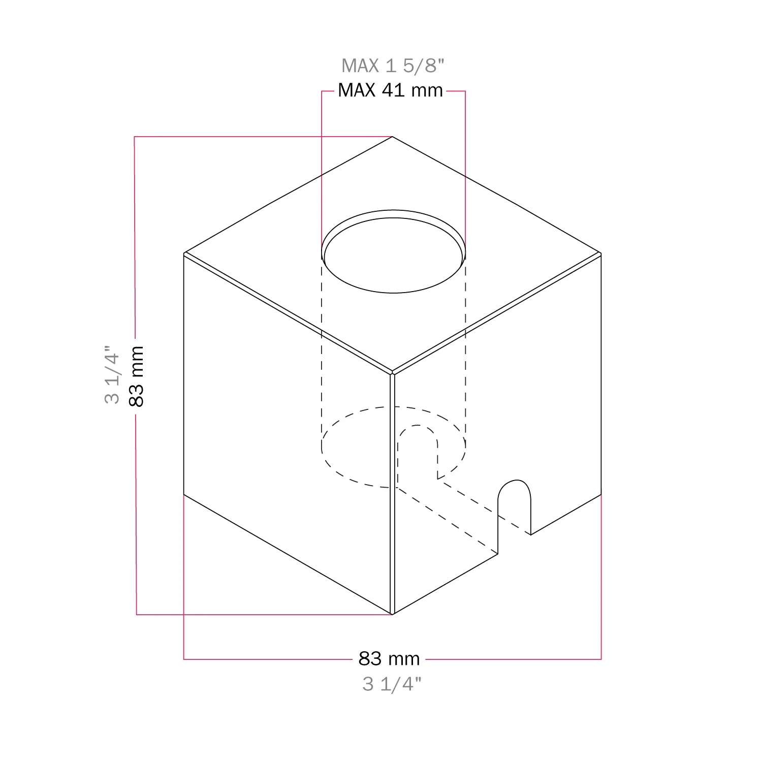 Wooden lamp base - Cube - Image 5