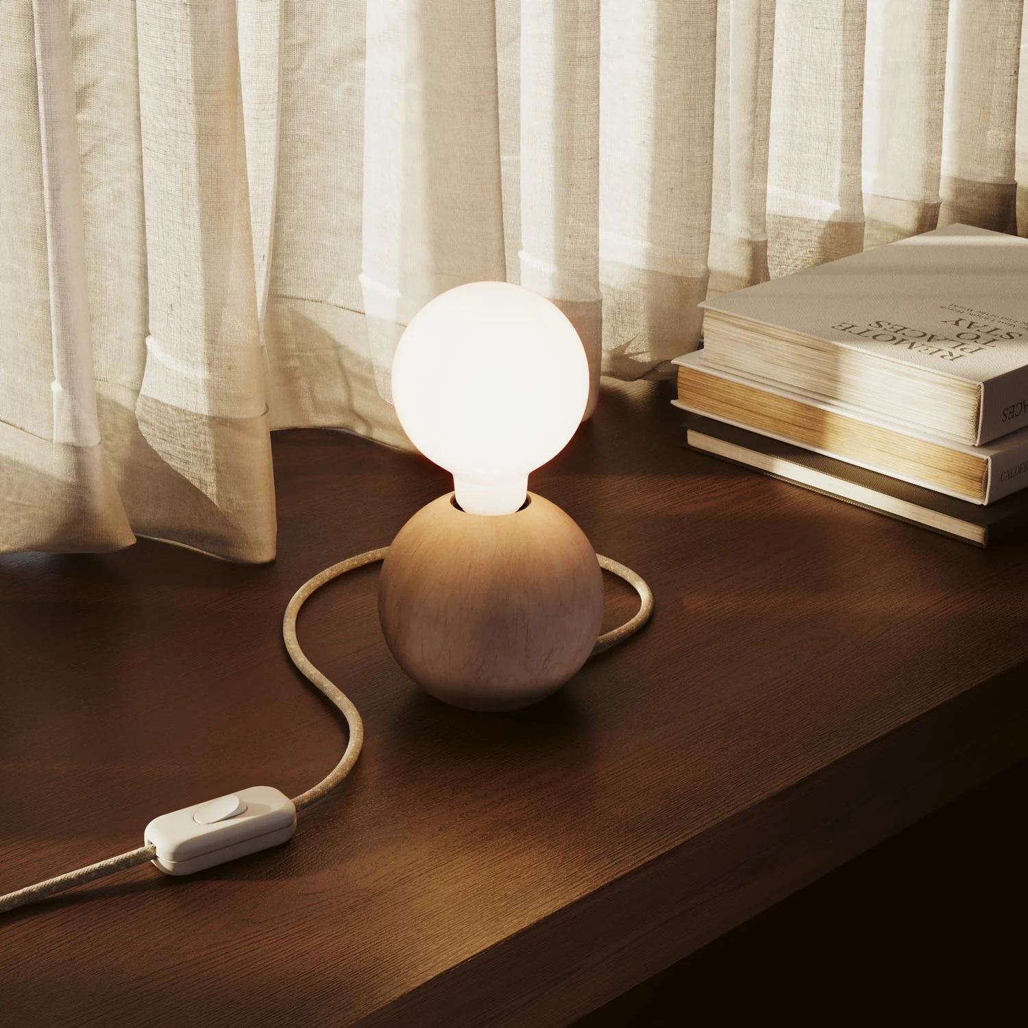 Wooden lamp base - Sphere - Image 3