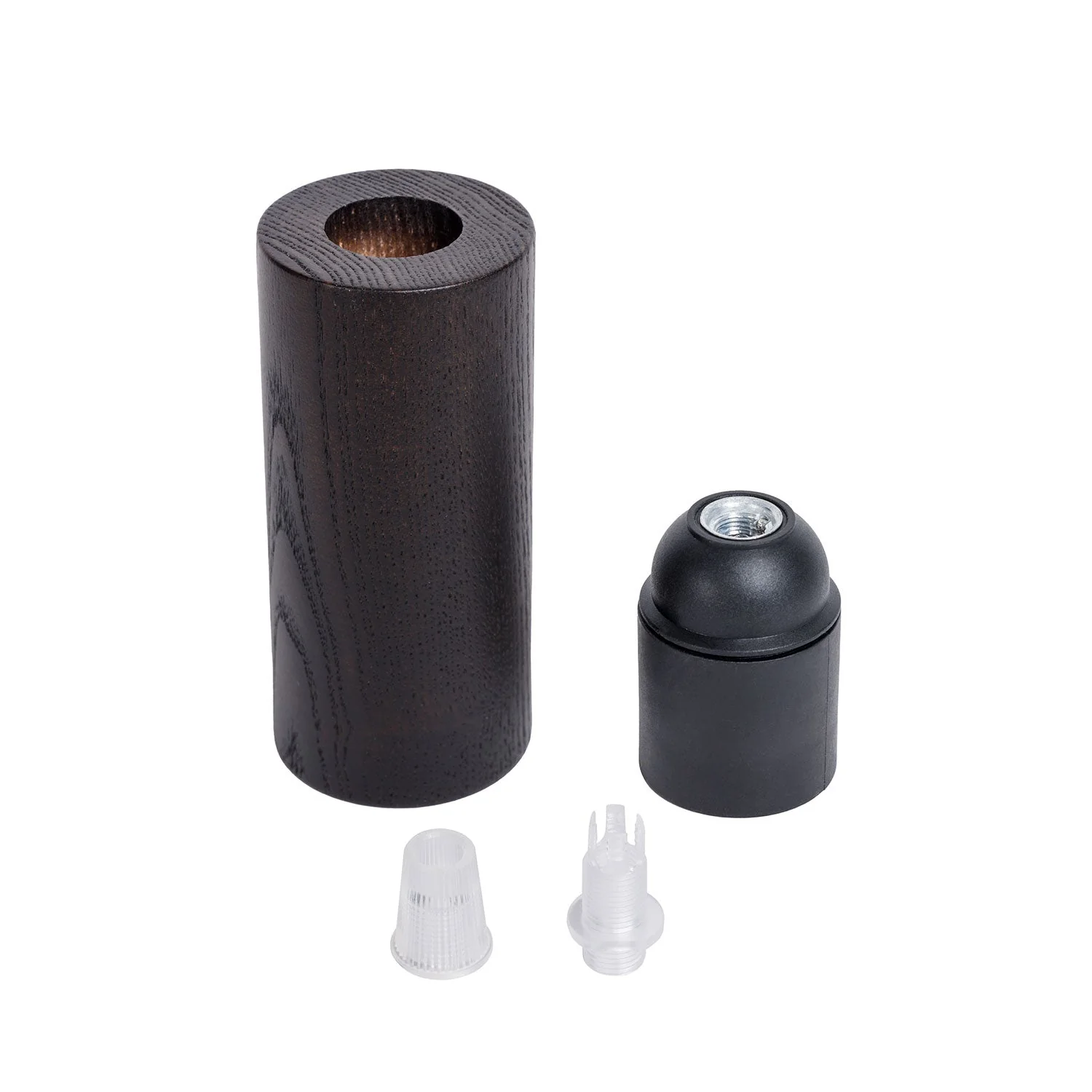 E27 wooden lamp holder kit for 2XL cord - Wengé effect - Image 2