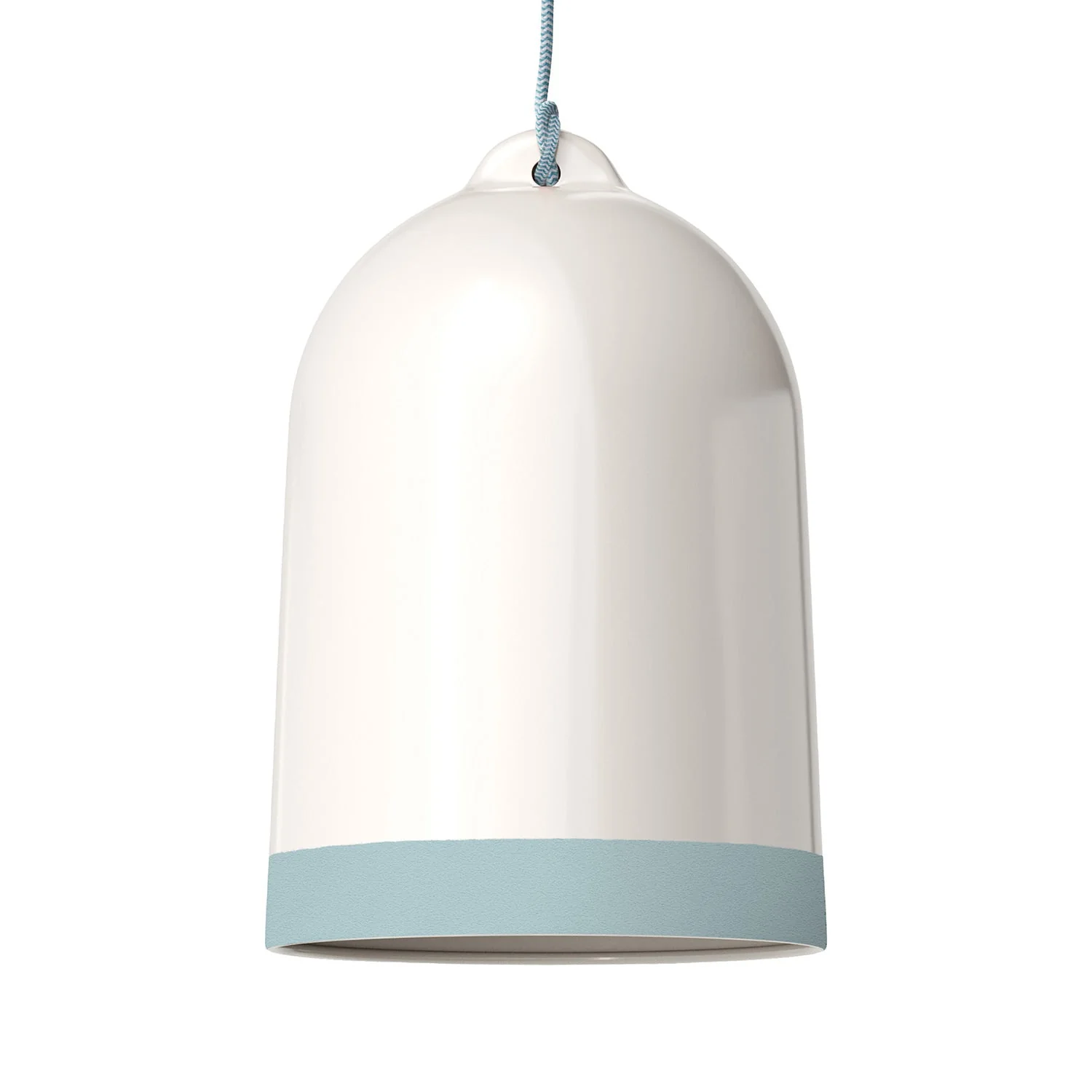Campana XL bicolour ceramic lampshade in White and Blue, Materia collection - Made in Italy