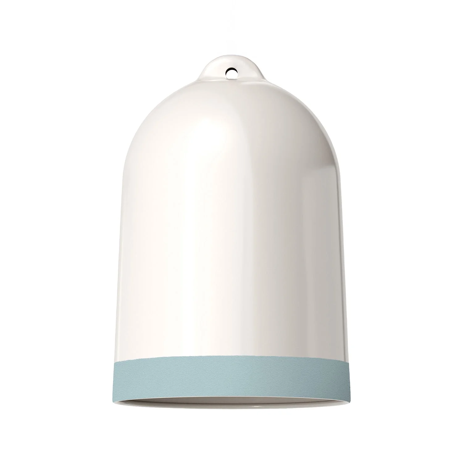 Campana XL bicolour ceramic lampshade in White and Blue, Materia collection - Made in Italy - Image 3