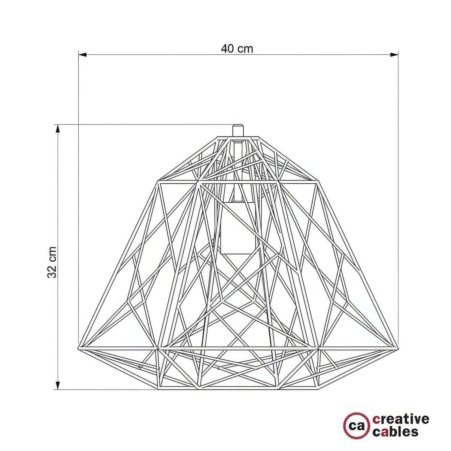 Apollo XL cage lampshade in metal with E27 lamp holder - Copper - Image 4