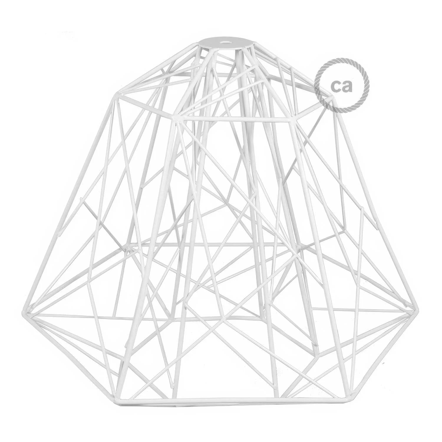 Apollo XL metal lampshade cage with E27 lamp holder - White - Image 3