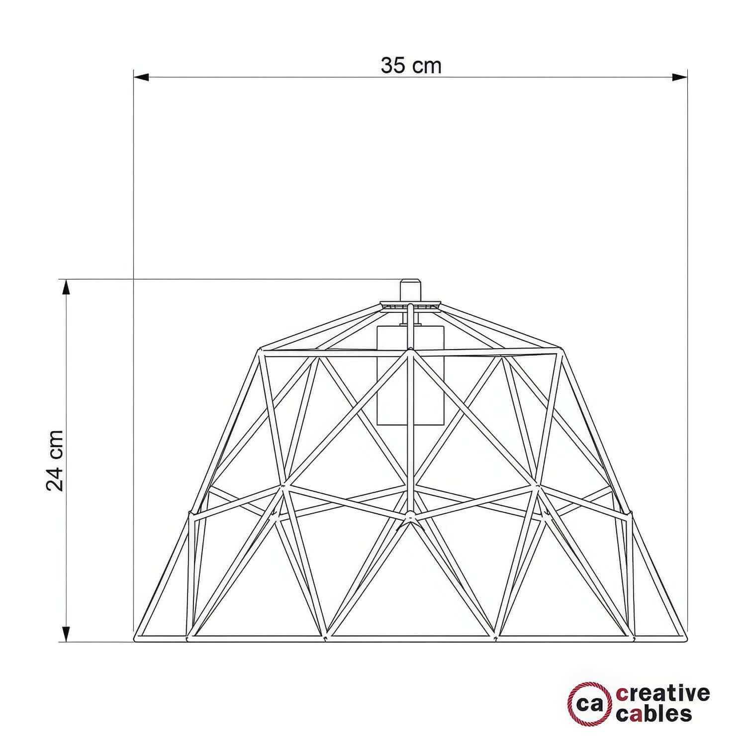 XL cage Dome metal lampshade with E27 lamp holder - Copper - Image 4