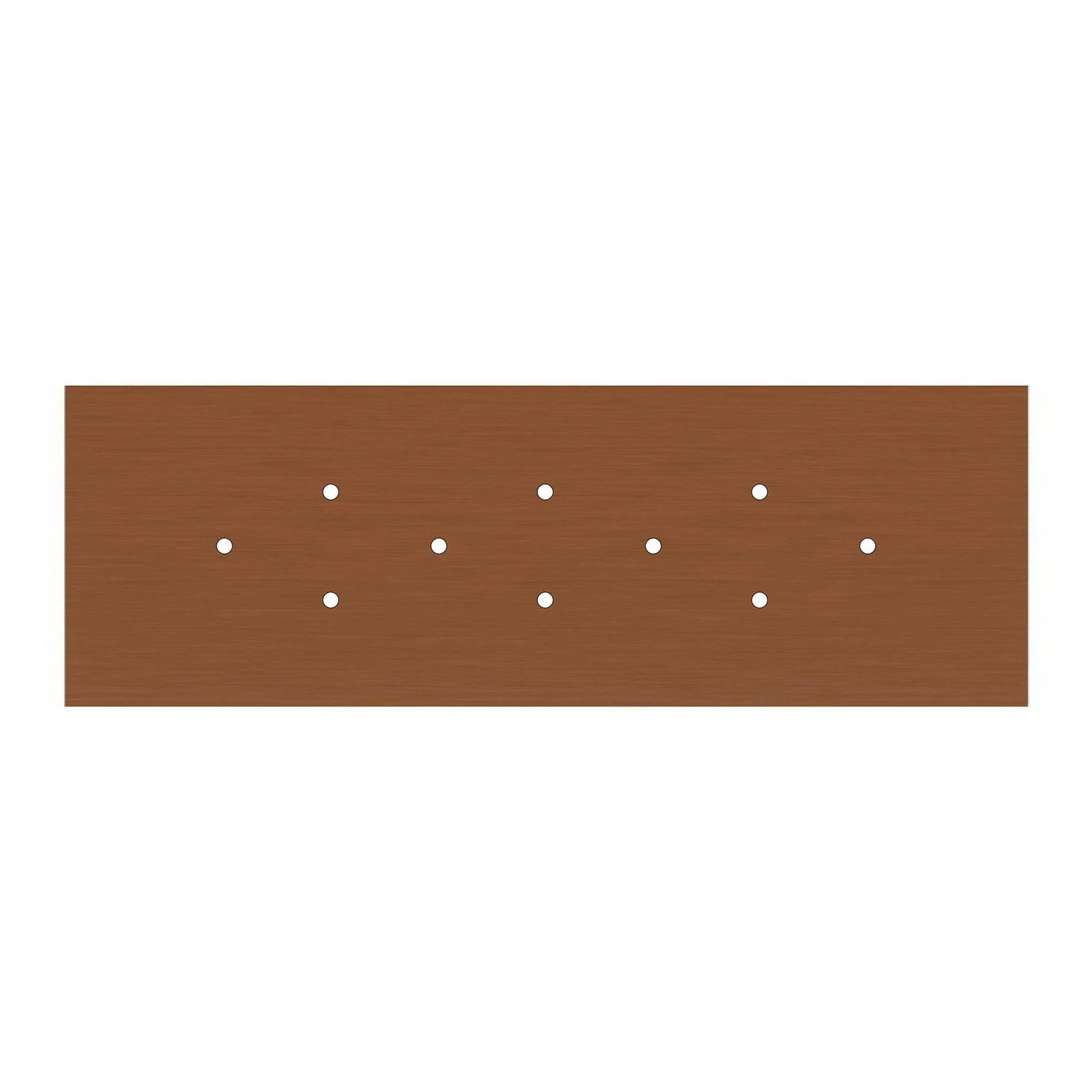 XXL Rose-One rectangular ceiling rose with 10 holes and 6 side holes, dimensions 675 x 225 mm - Satin copper Dibond - Image 3