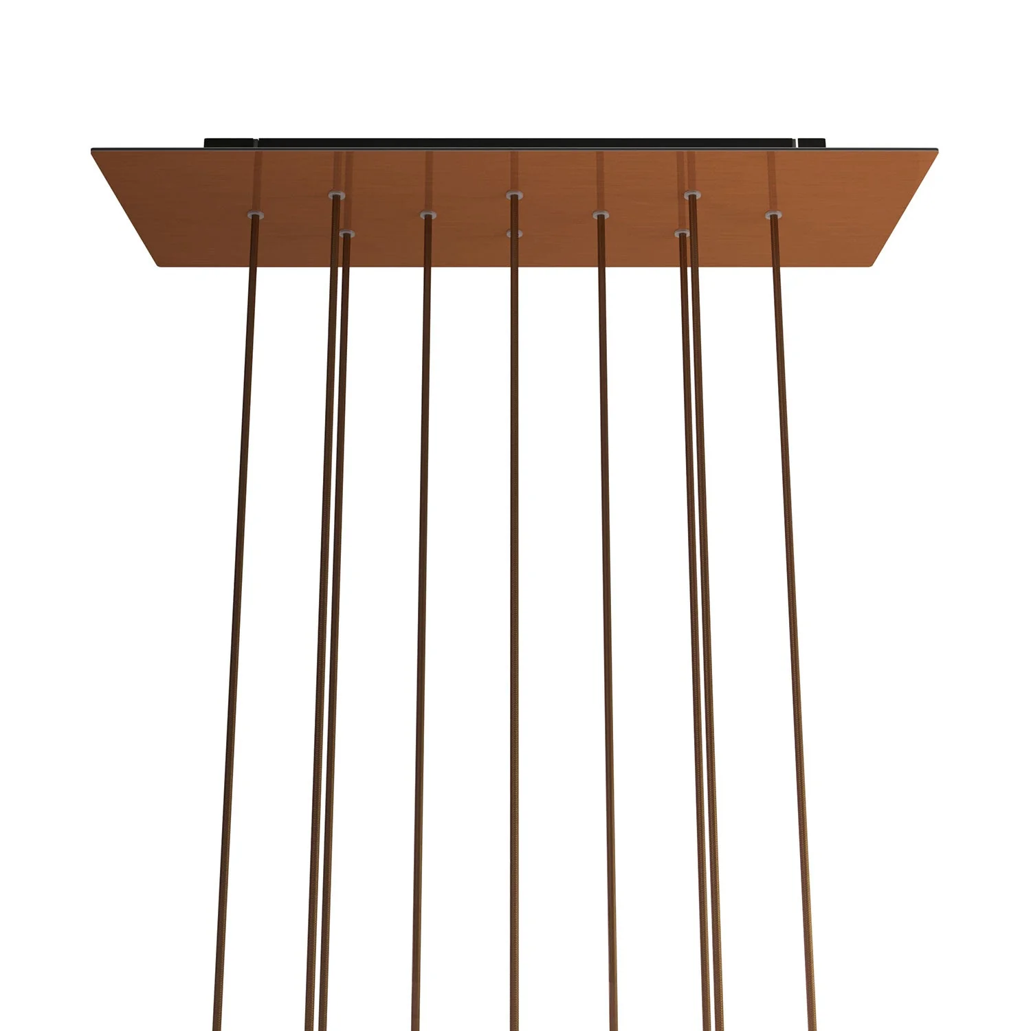 XXL Rose-One rectangular ceiling rose with 10 holes and 6 side holes, dimensions 675 x 225 mm - Satin copper Dibond - Image 6