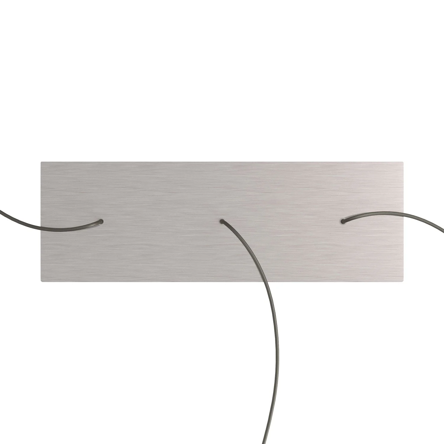 XXL rectangular Rose-One ceiling rose with 3 inline holes and 6 side holes, size 675 x 225 mm – Satin steel Dibond - Image 2