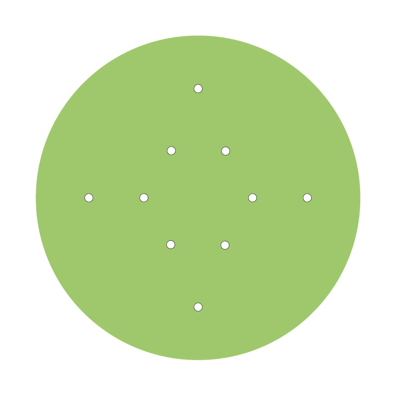 XXL Rose-One round ceiling rose, 400 mm diameter with 10 holes and 4 side holes – Meadow green - Image 3
