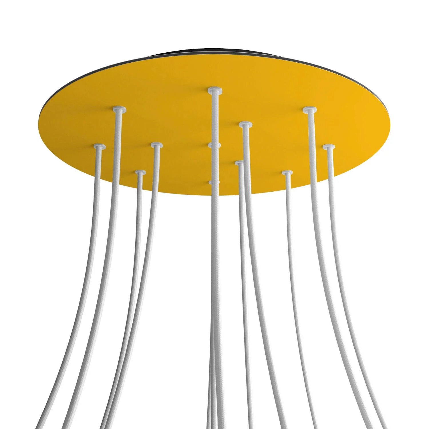 XXL Rose-One round ceiling rose, 400 mm diameter with 12 holes and 4 side holes – Mustard - Image 8
