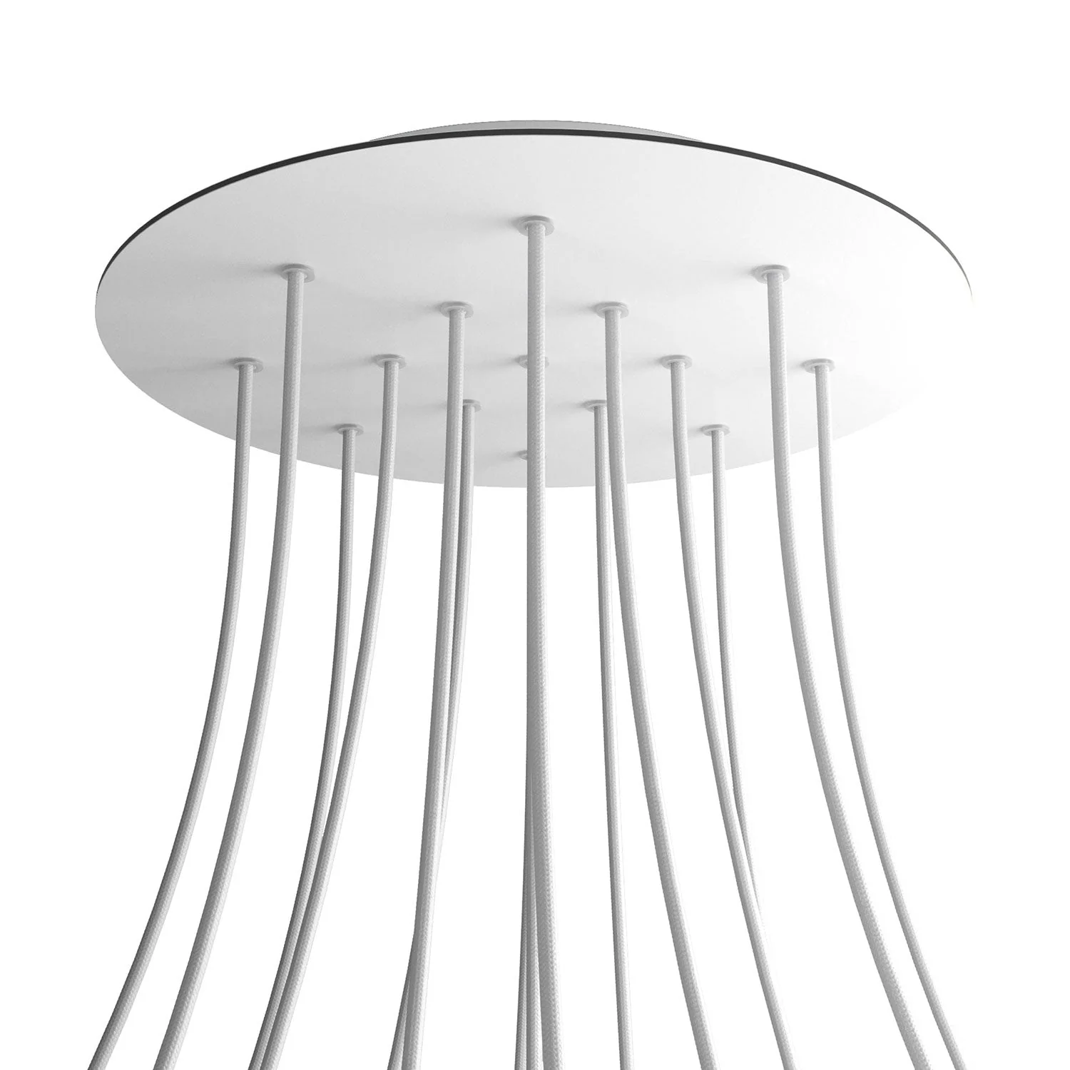 XXL Rose-One round ceiling rose, diameter 400 mm with 15 holes and 4 side holes - Matt white
